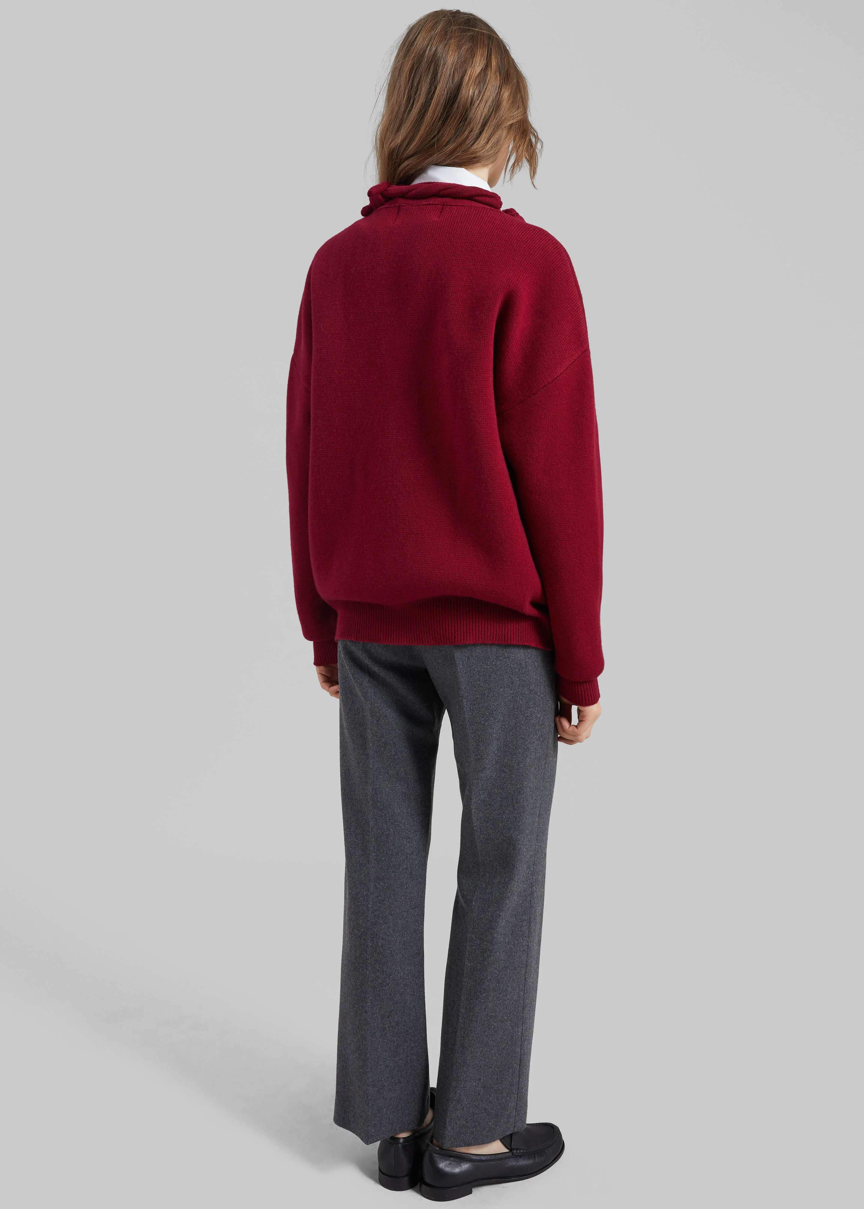 Avize Wool Straight Trousers - Dark Grey - Image 6