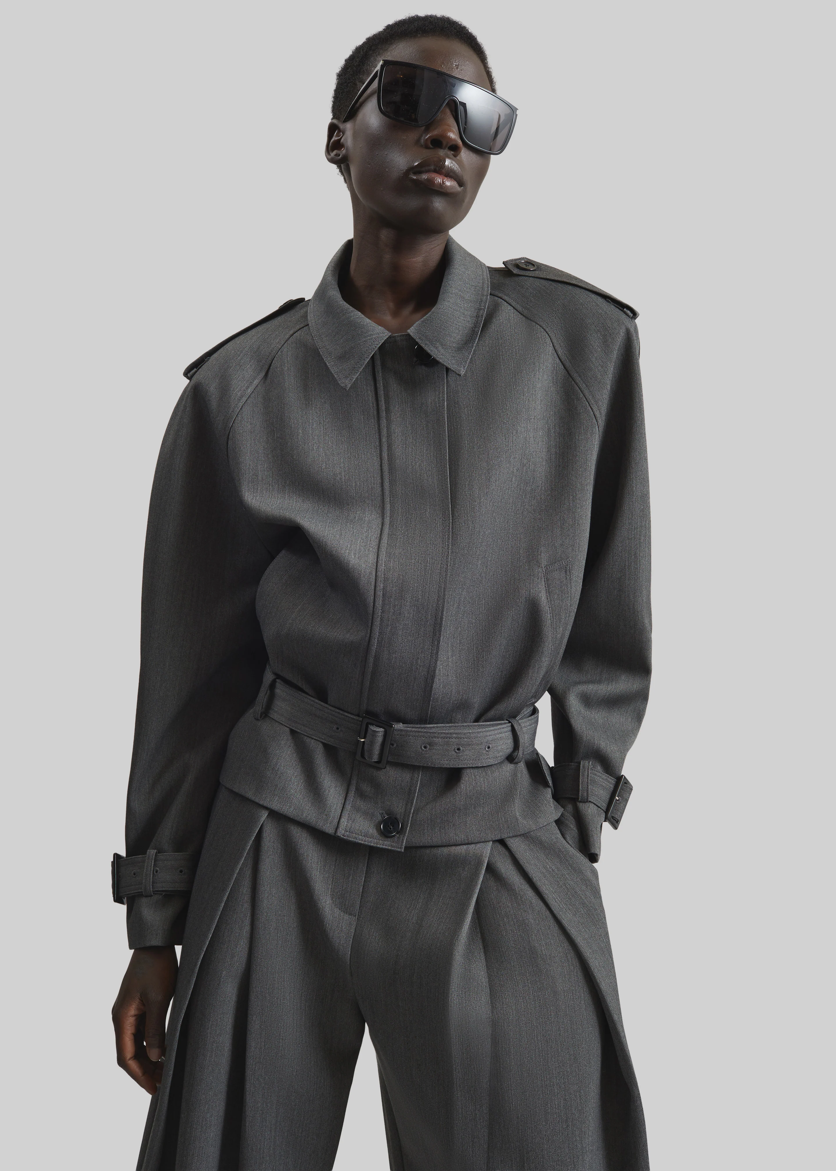 Avray Short Trench - Grey - Image 4