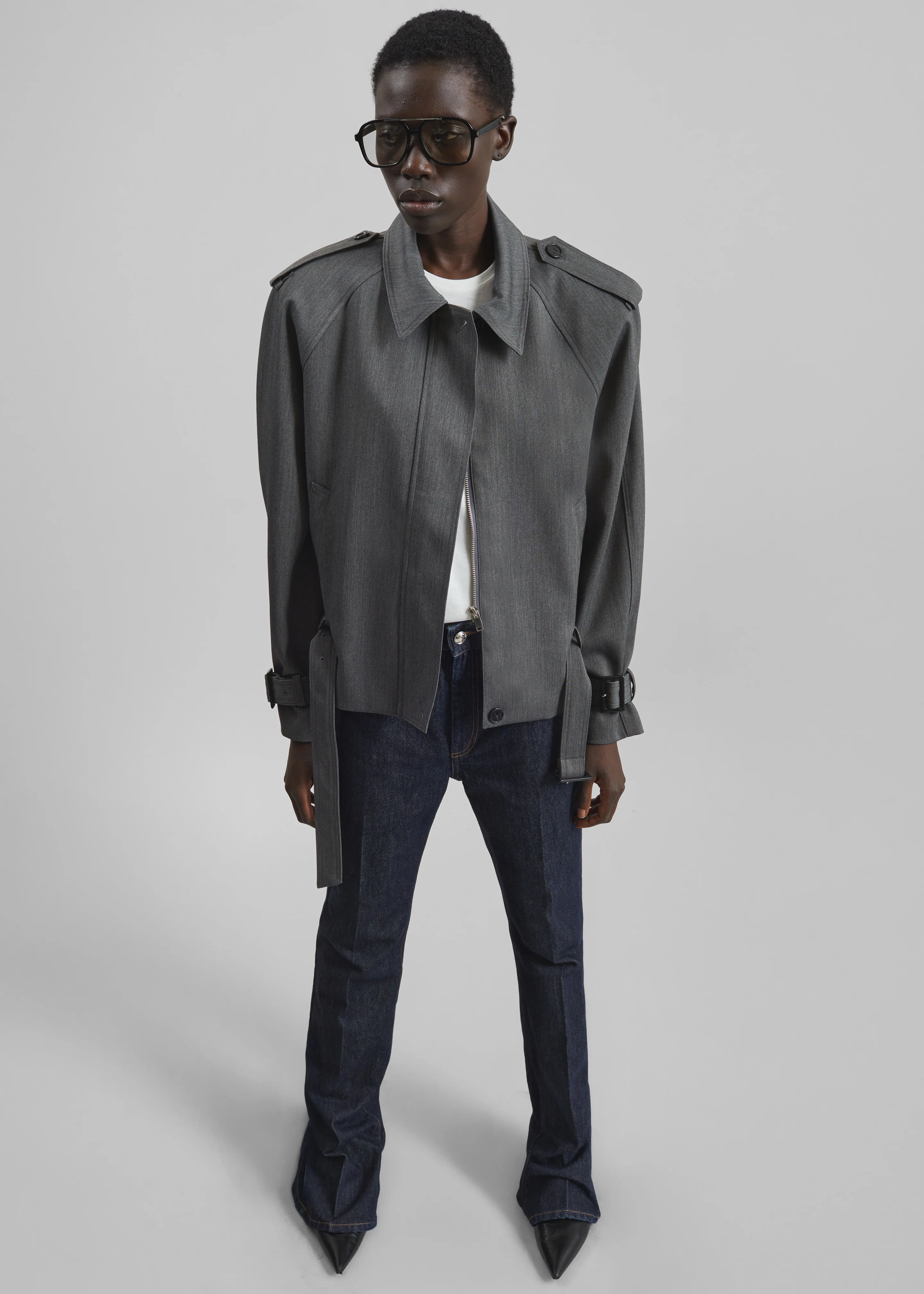 Avray Short Trench - Grey - Image 6
