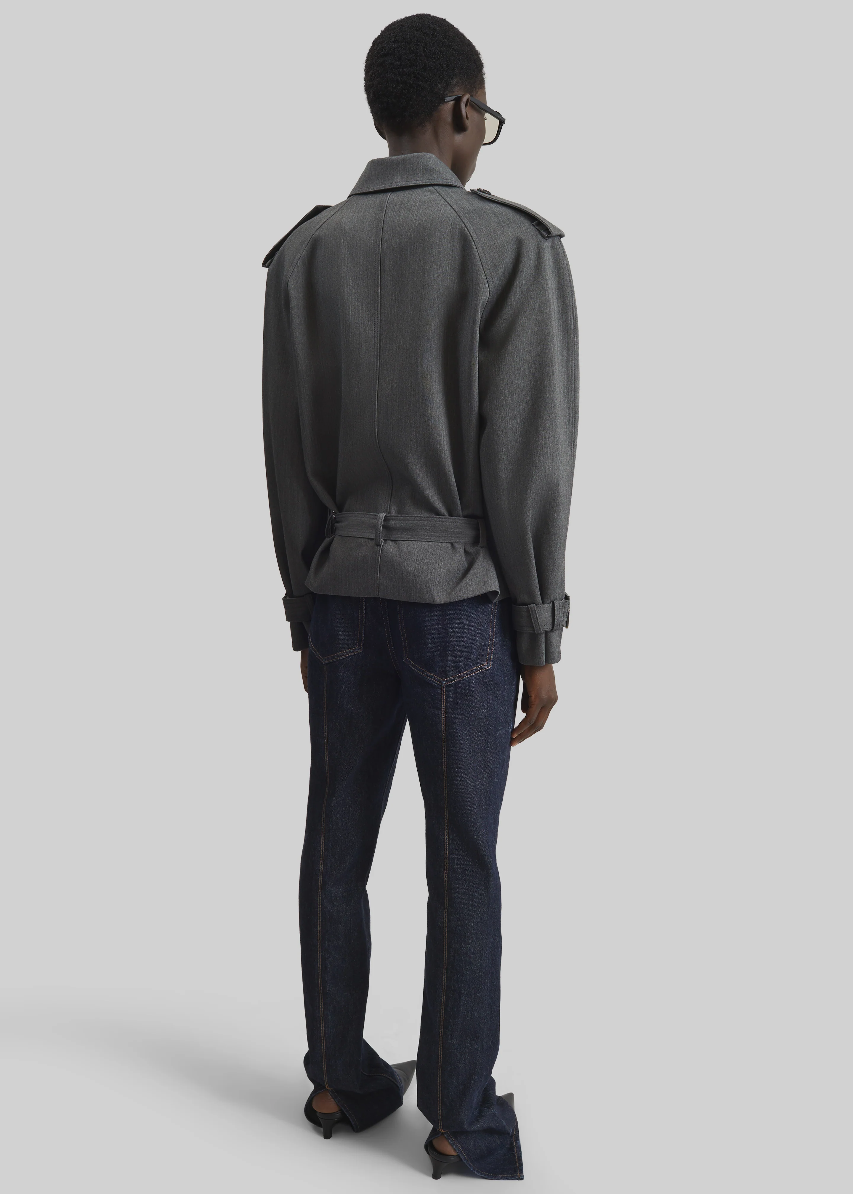 Avray Short Trench - Grey - Image 9