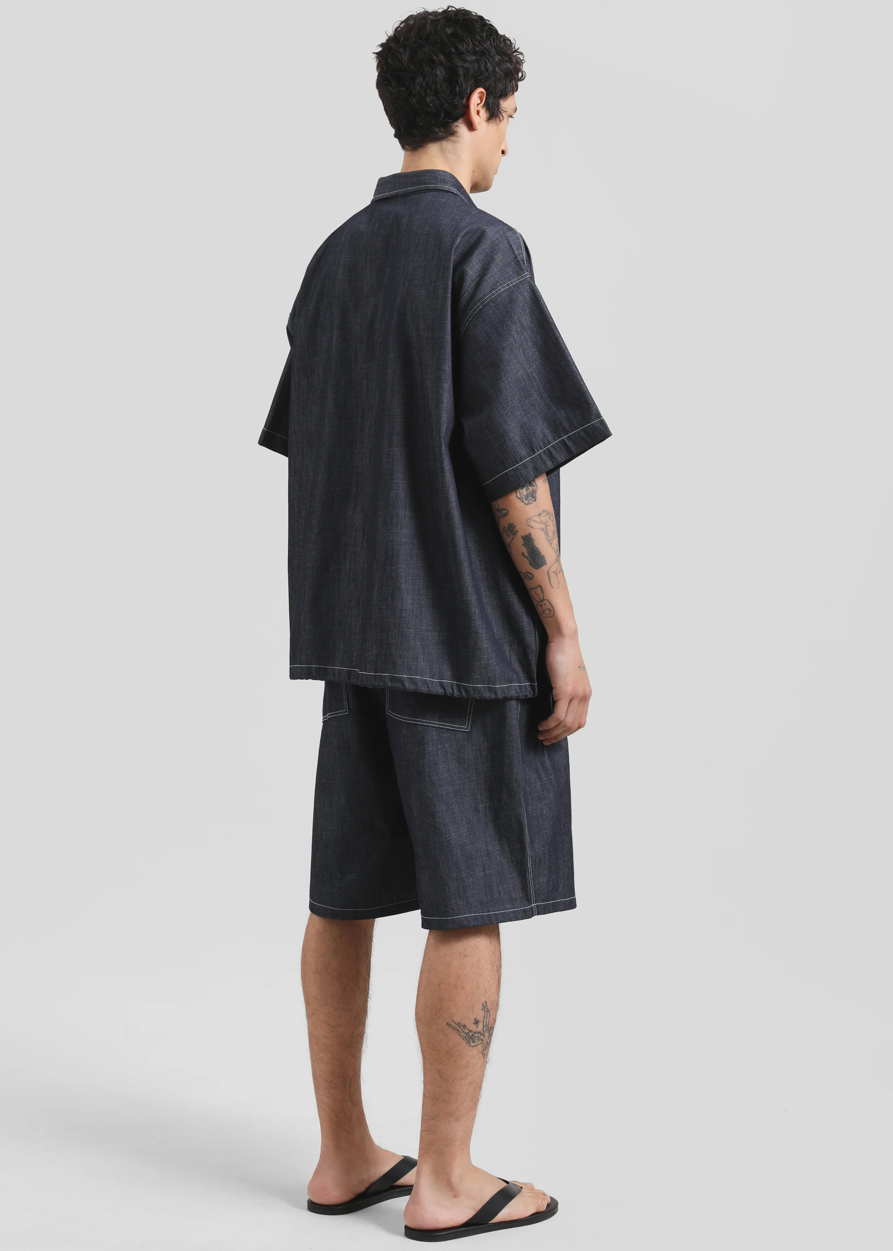 Axton Denim Shirt - Dark Wash - Image 7