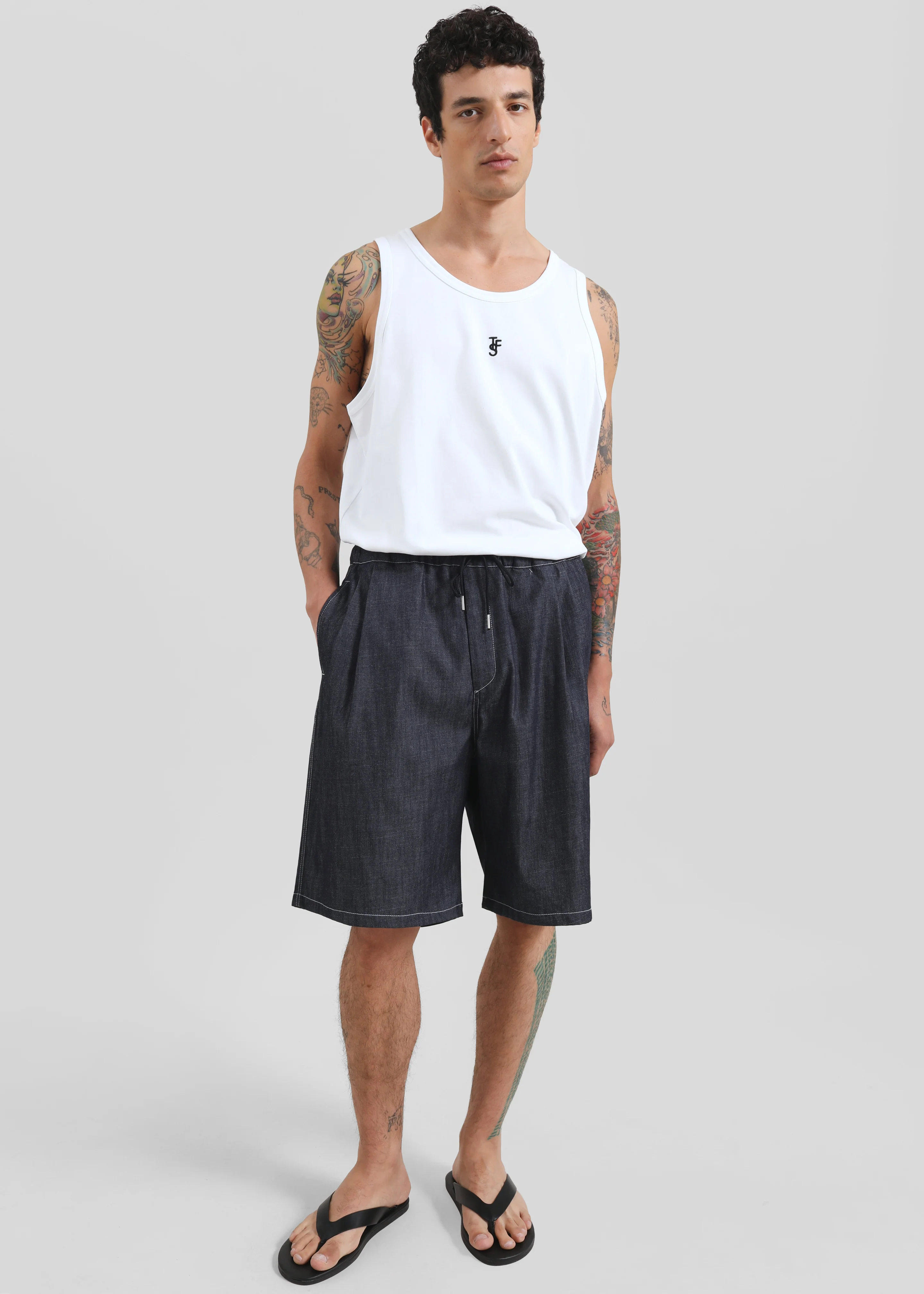 Axton Denim Shorts - Dark Wash - Image 5