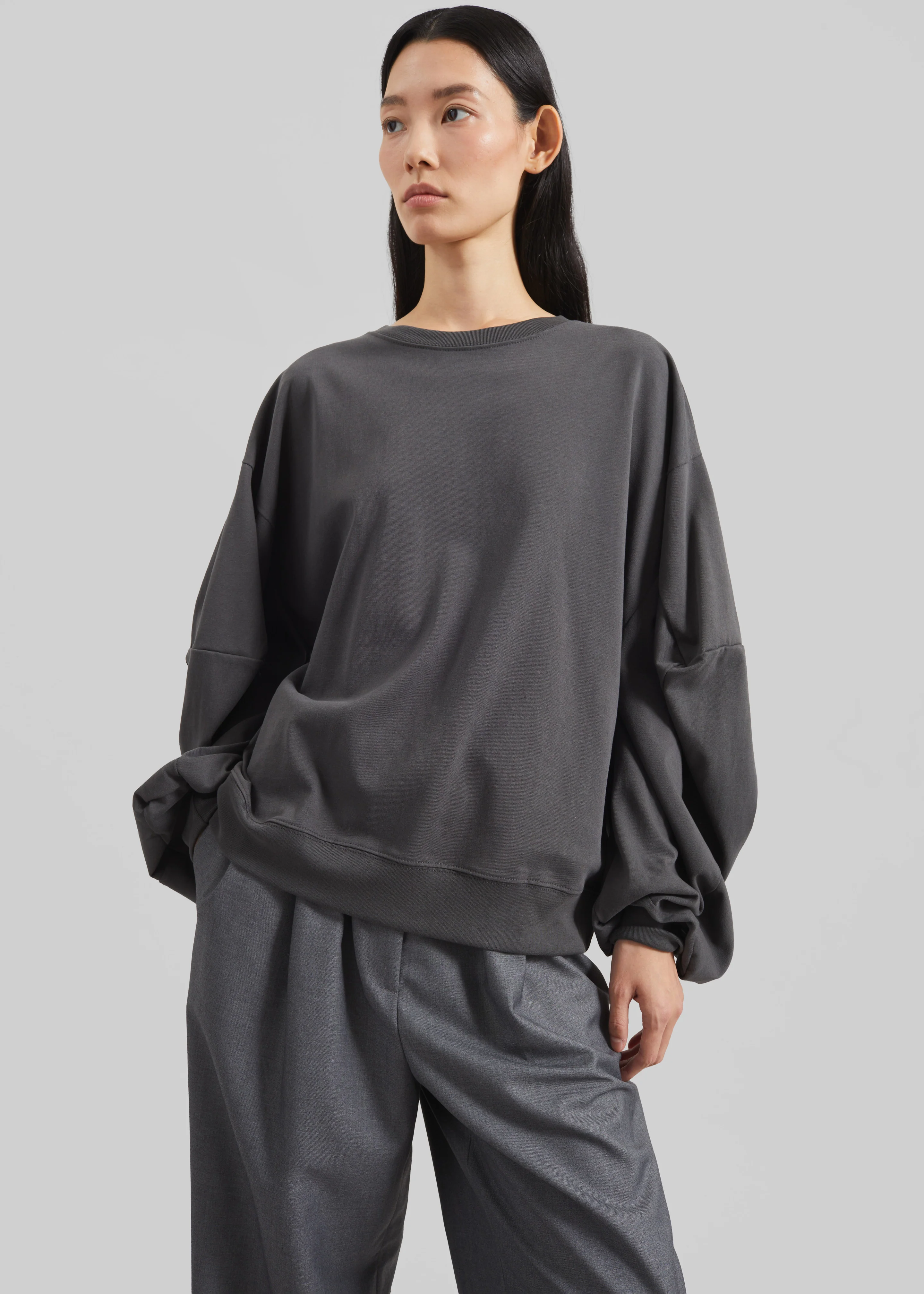 Balve Balloon Sleeve Sweatshirt - Grey - Image 3