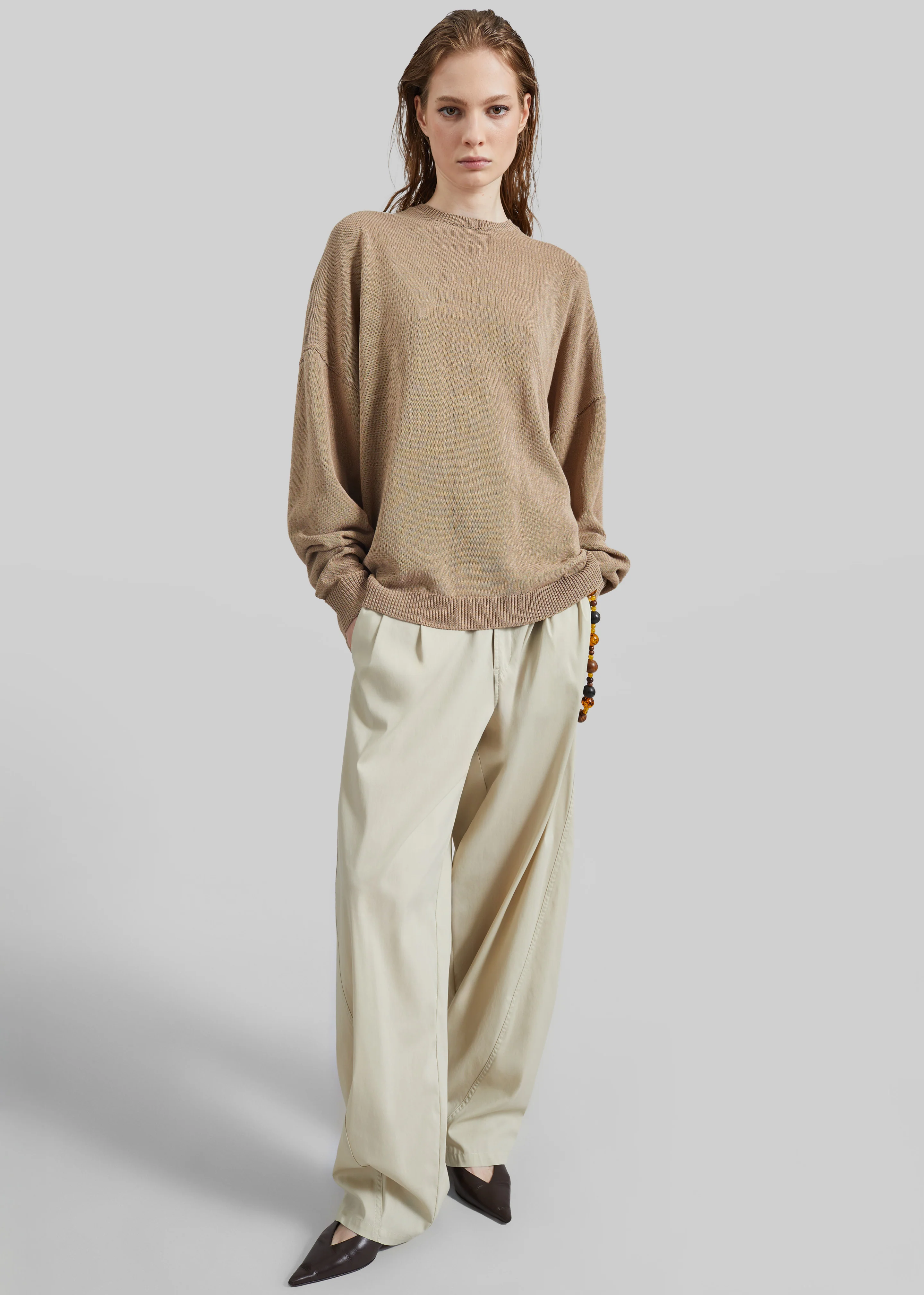 Basel Crew Neck Sweater - Beige - Image 4