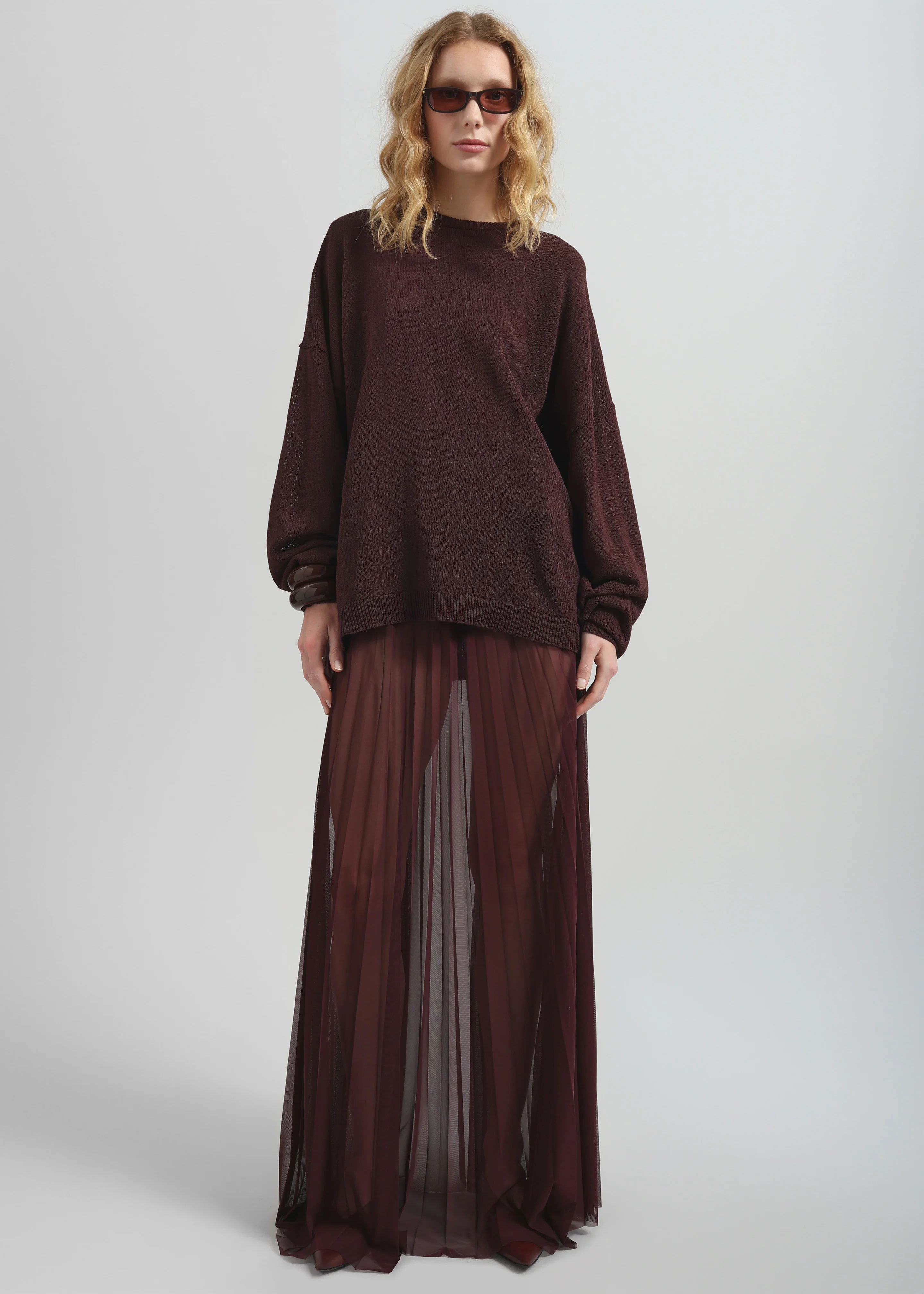 Basel Crew Neck Sweater - Burgundy - Image 2