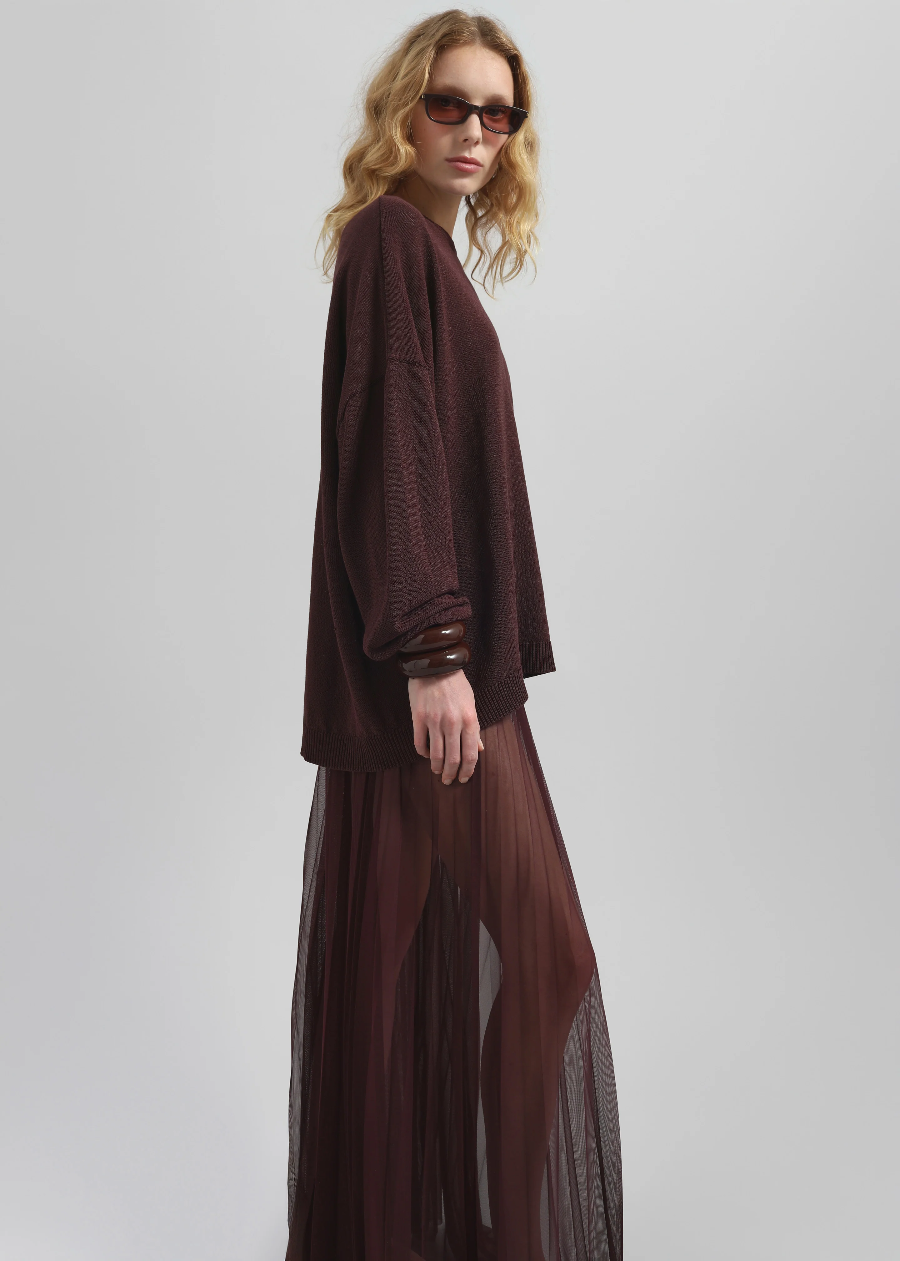 Basel Crew Neck Sweater - Burgundy - Image 5