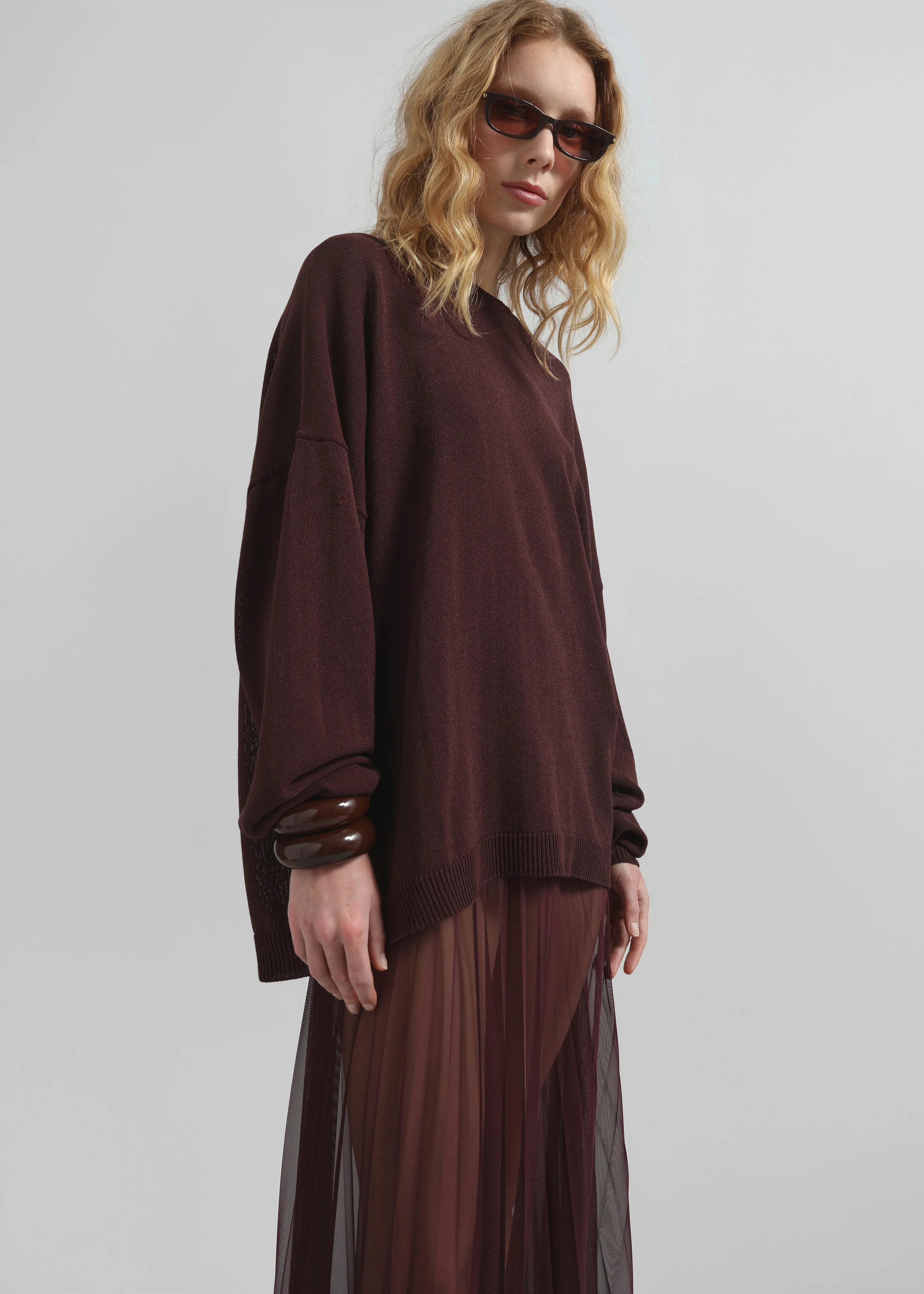 Basel Crew Neck Sweater - Burgundy - Image 6