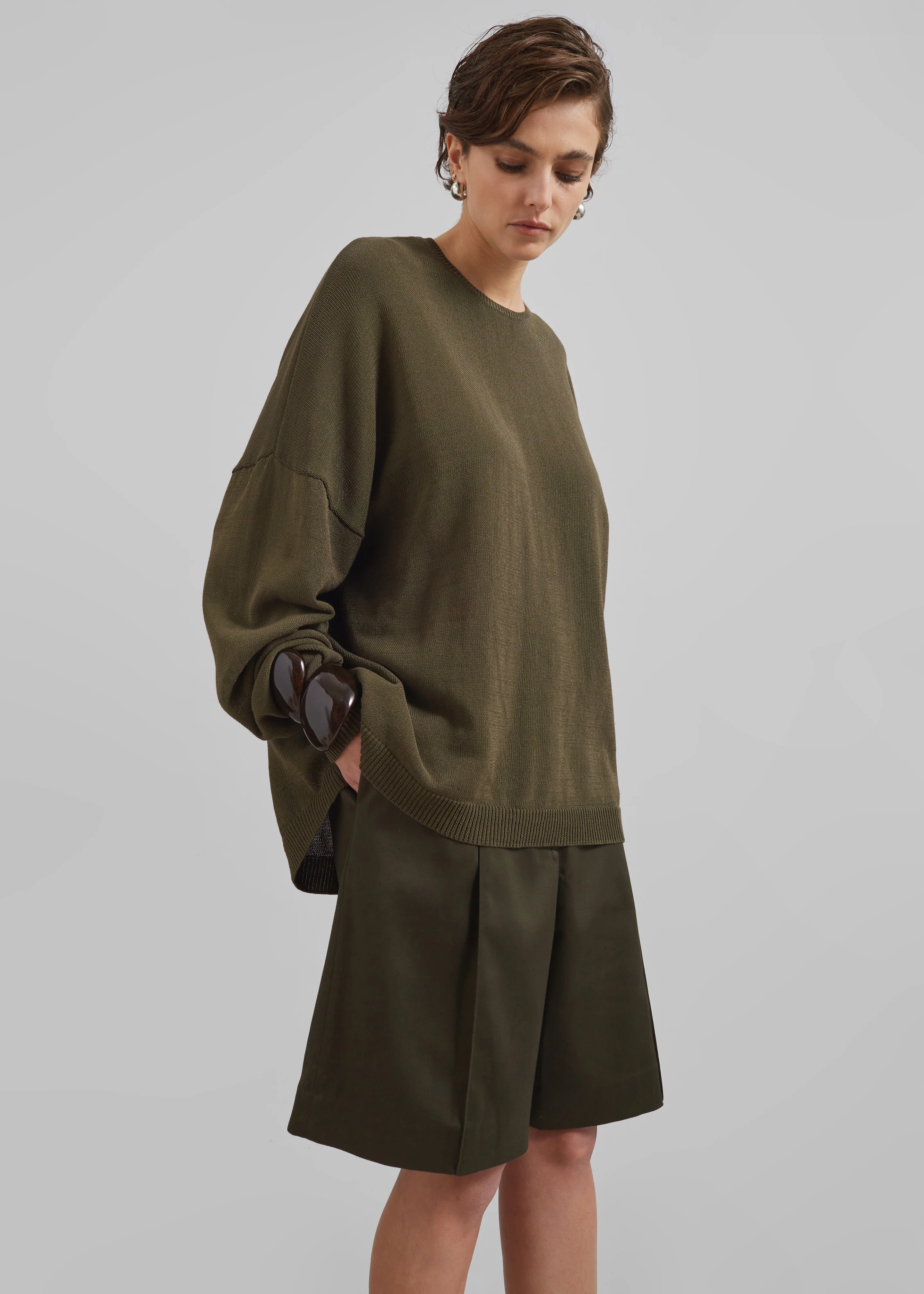Basel Crew Neck Sweater - Khaki