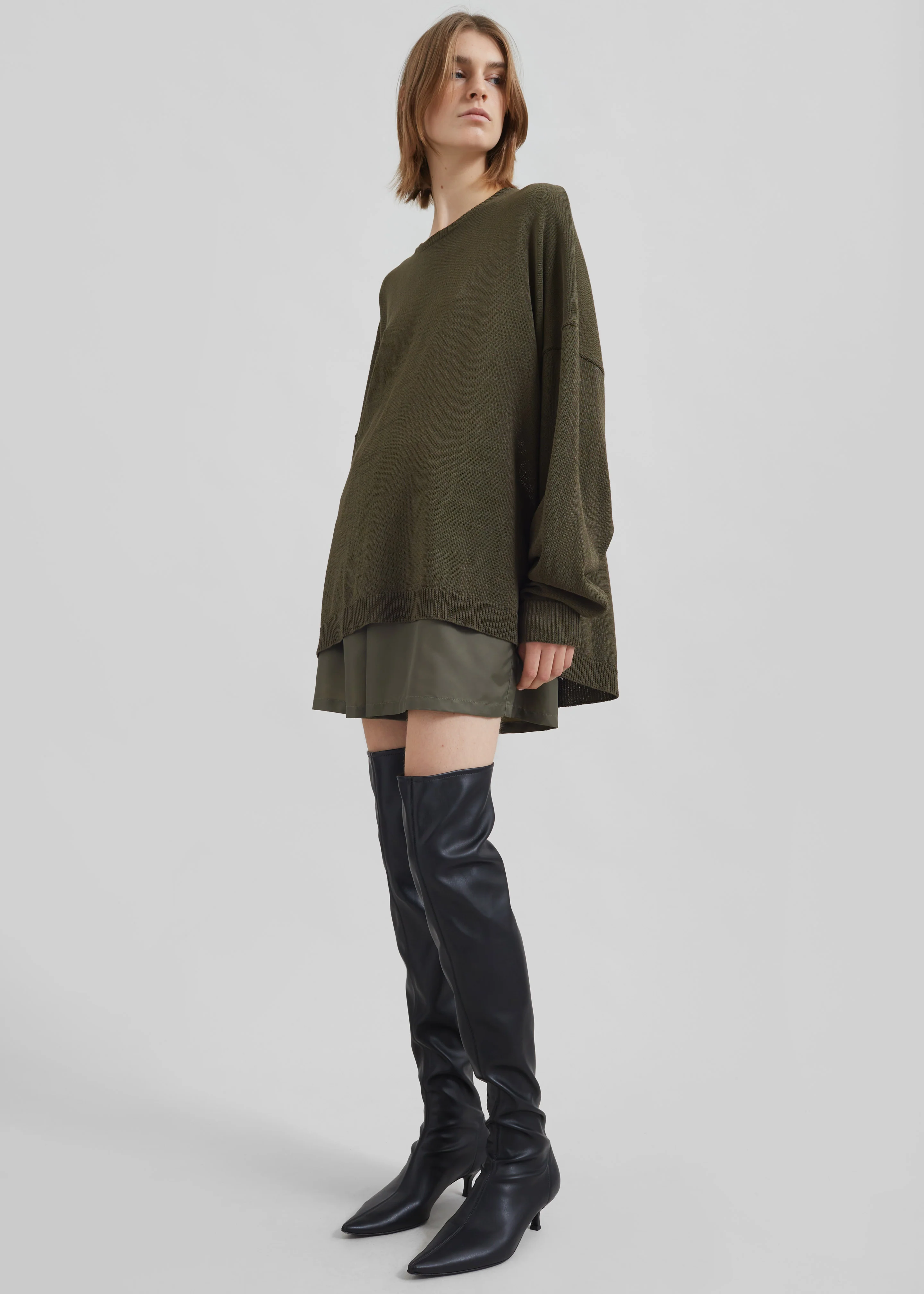 Basel Crew Neck Sweater - Khaki - Image 4
