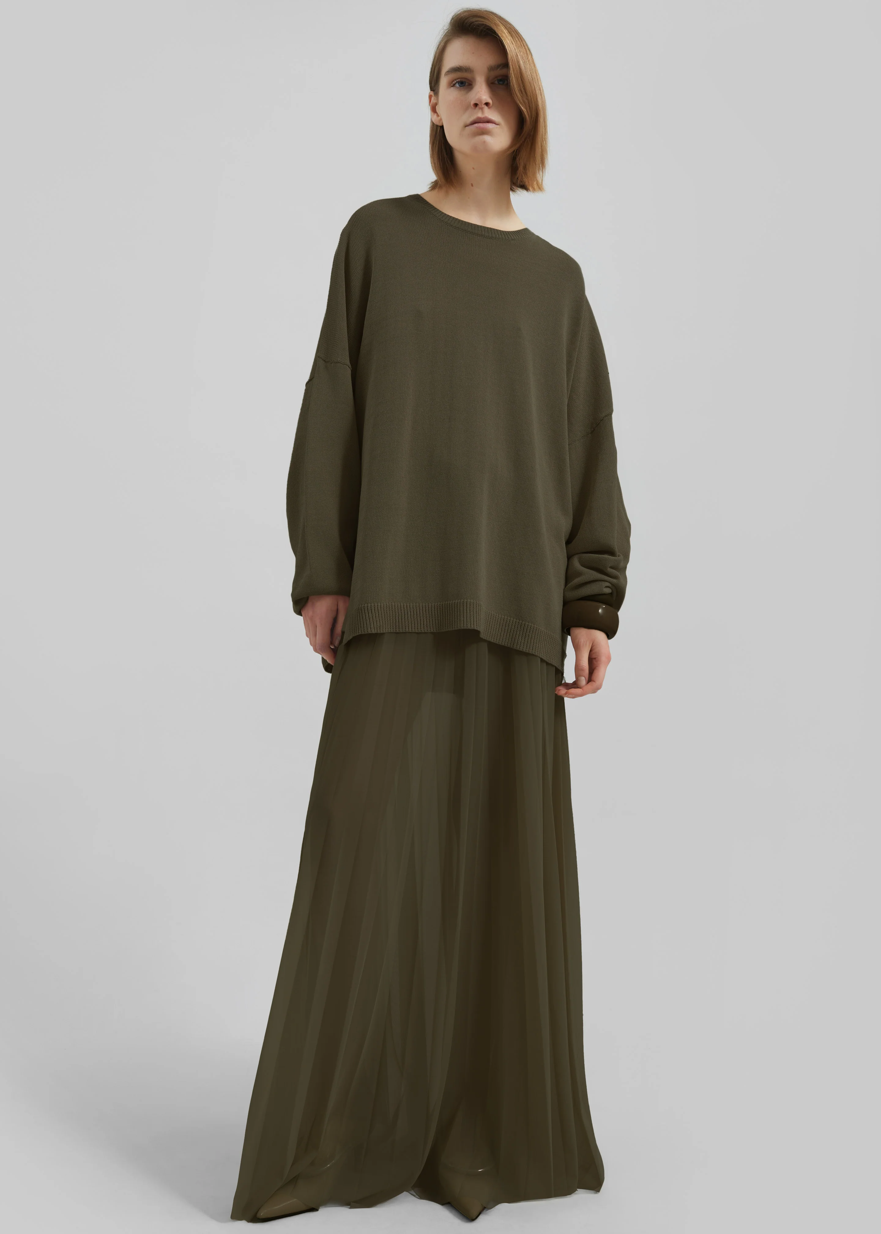 Basel Crew Neck Sweater - Khaki - Image 5