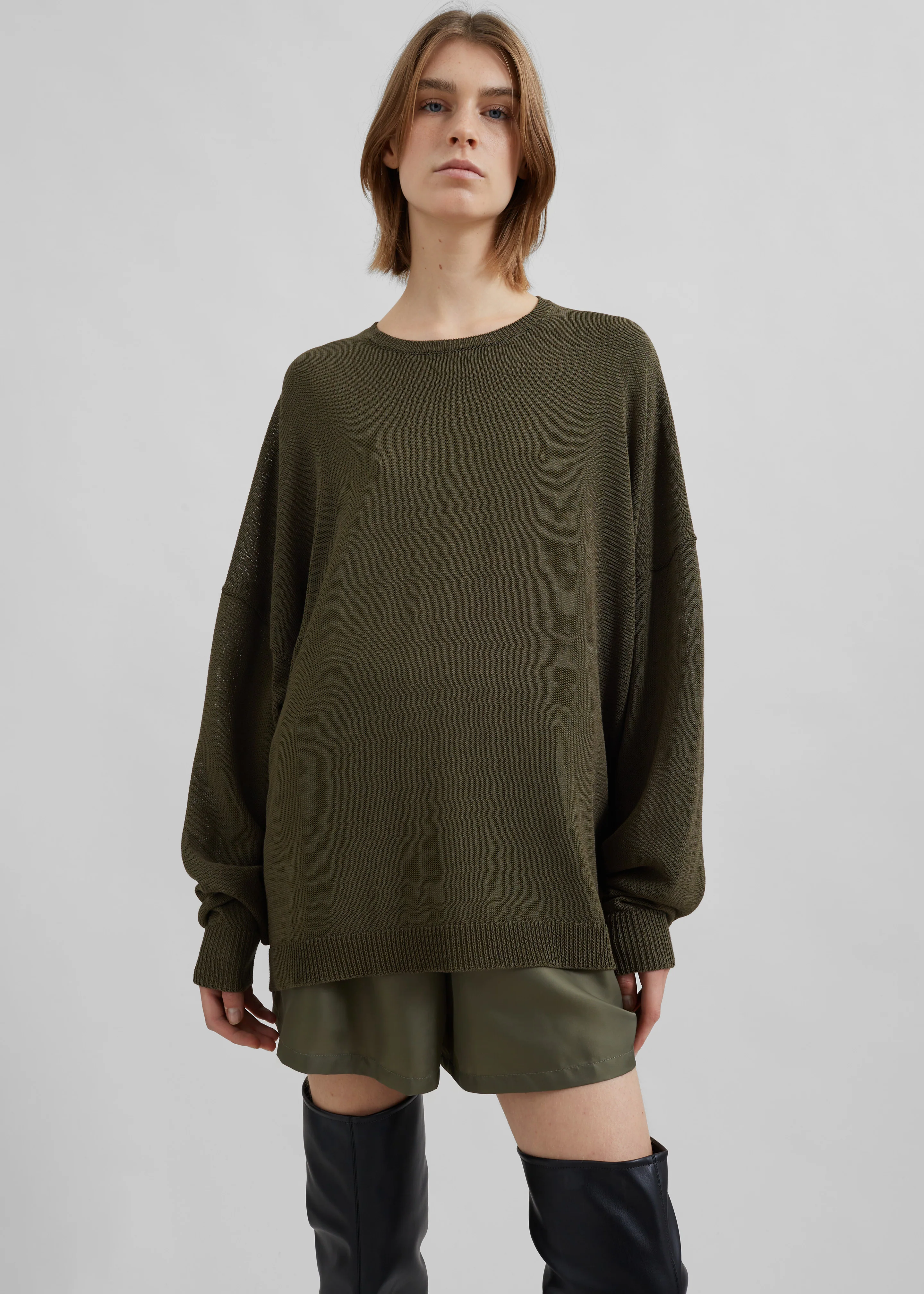 Basel Crew Neck Sweater - Khaki - Image 7