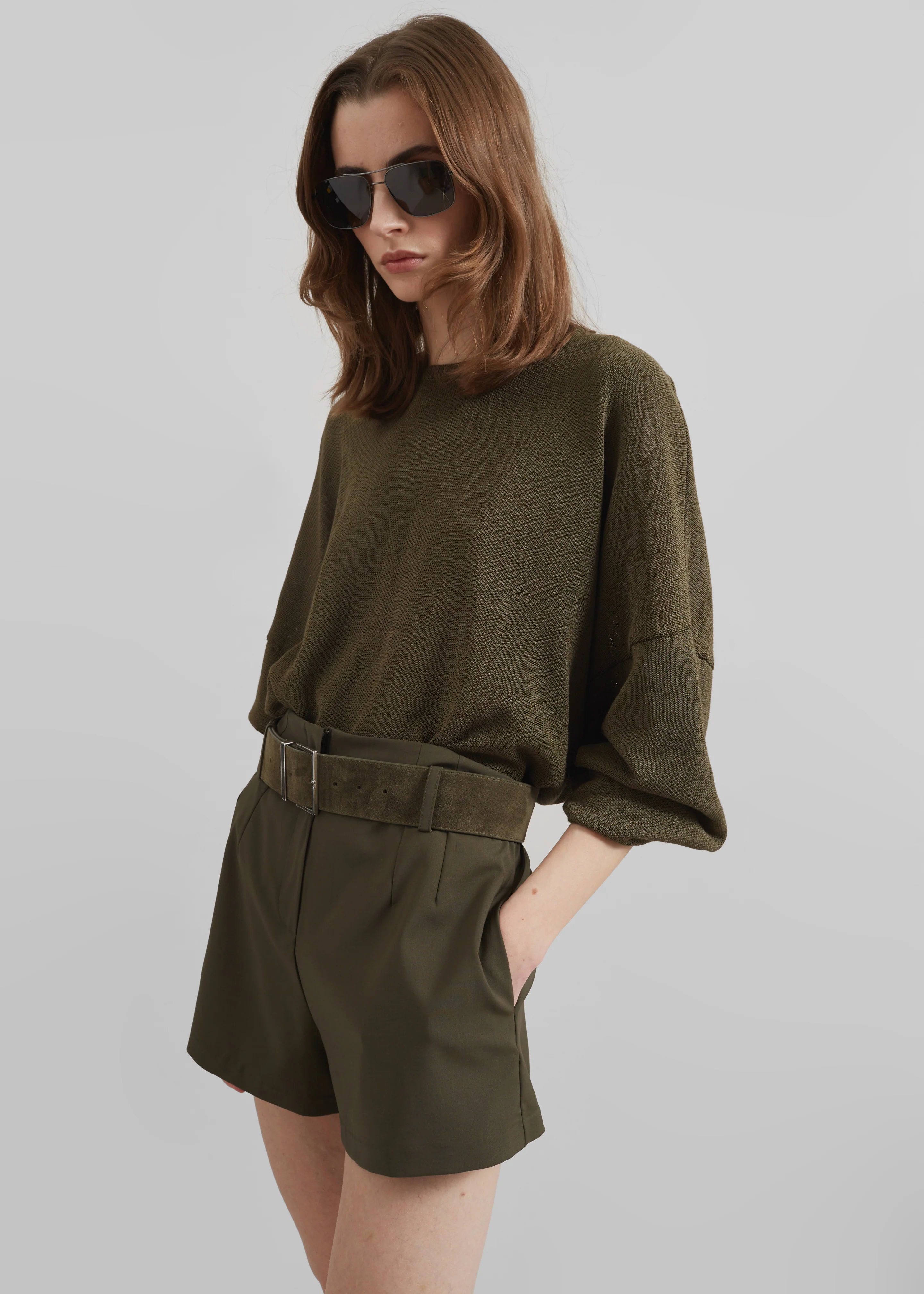 Basel Crew Neck Sweater - Khaki - Image 9