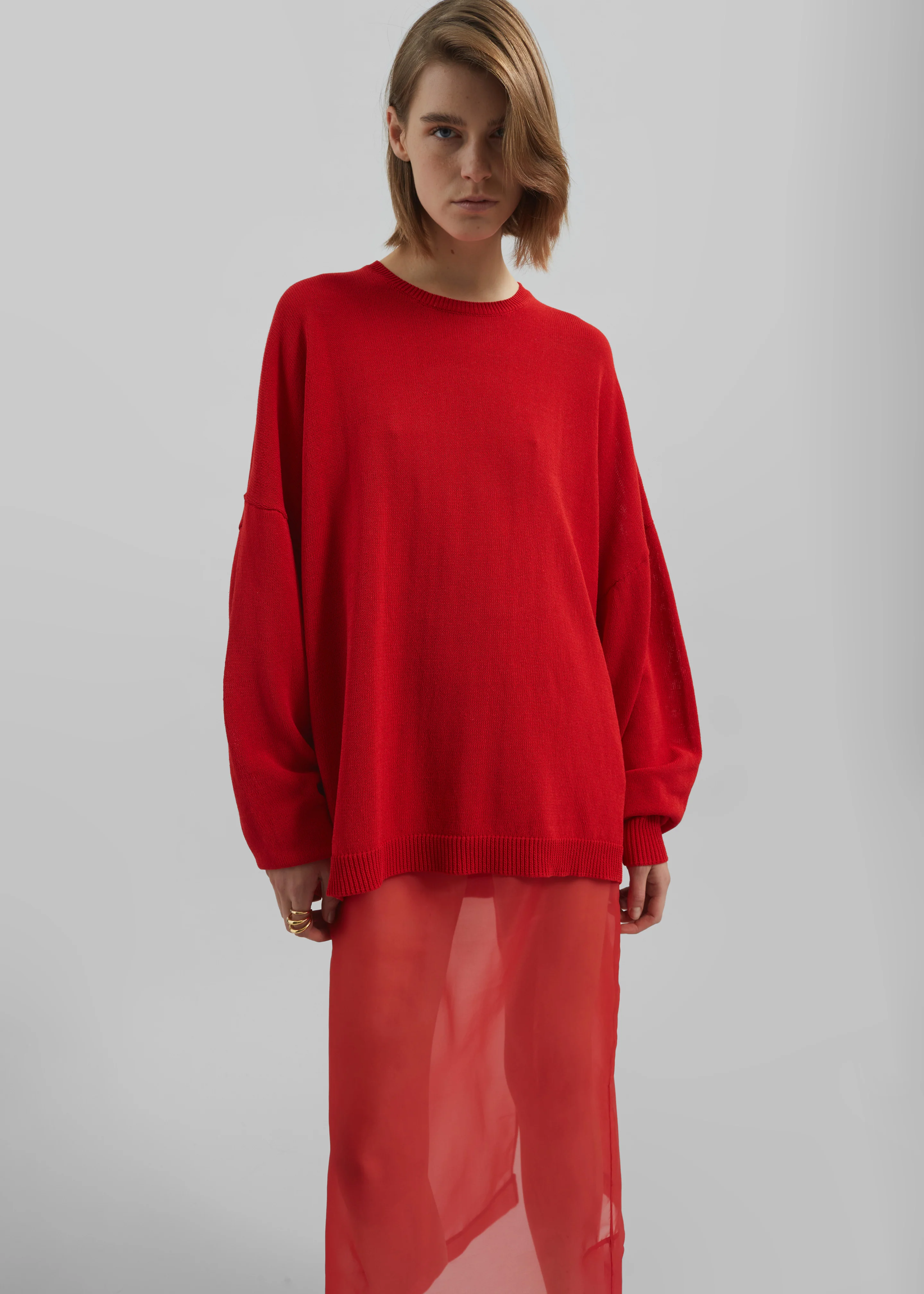 Basel Crew Neck Sweater - Red - Image 3