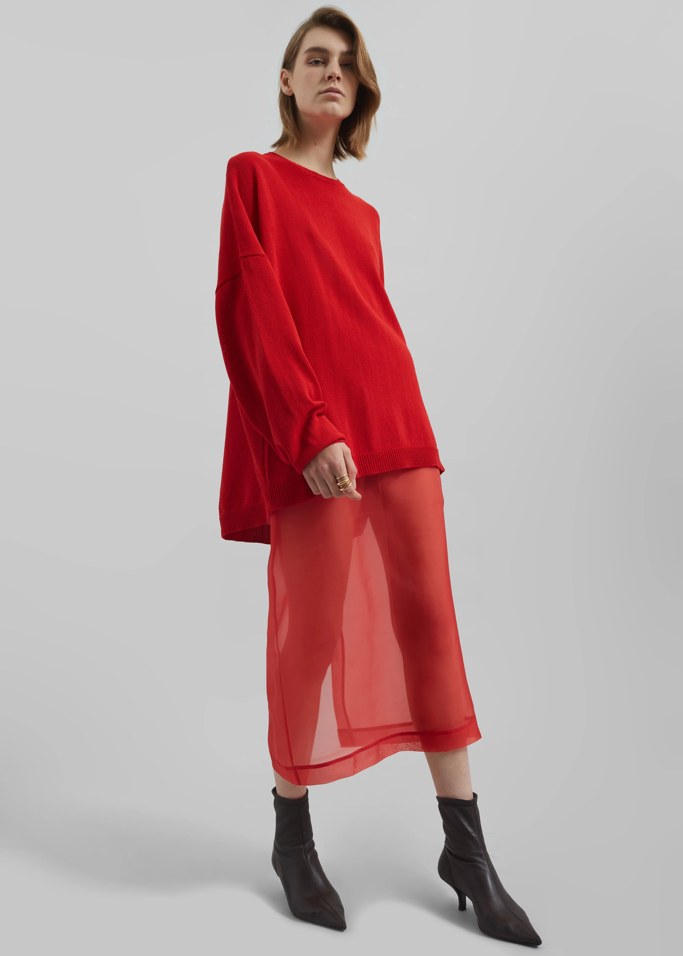 Basel Crew Neck Sweater - Red - Image 5