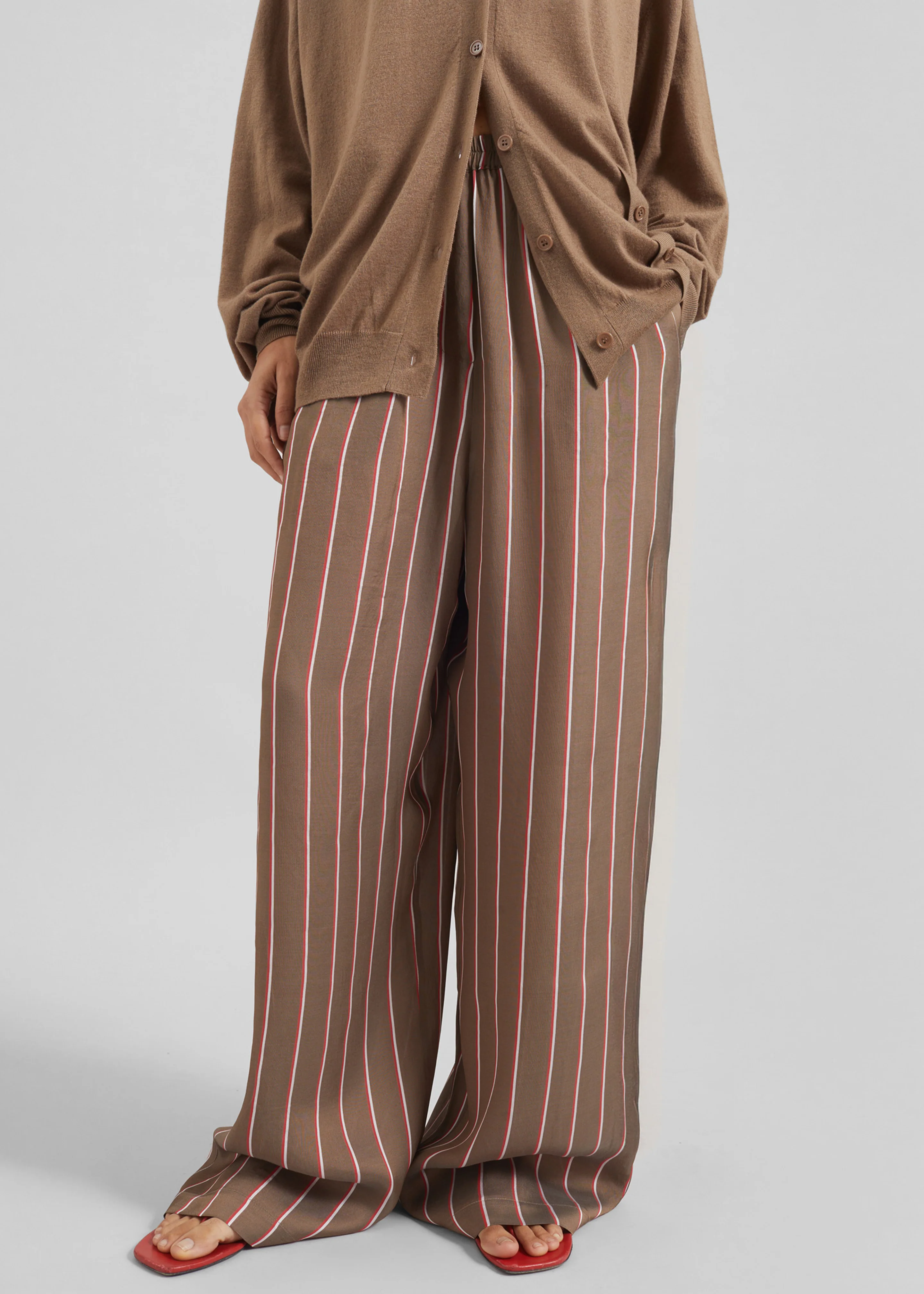 Baxter Fluid Track Pants - Brown Multi Stripe - Image 2