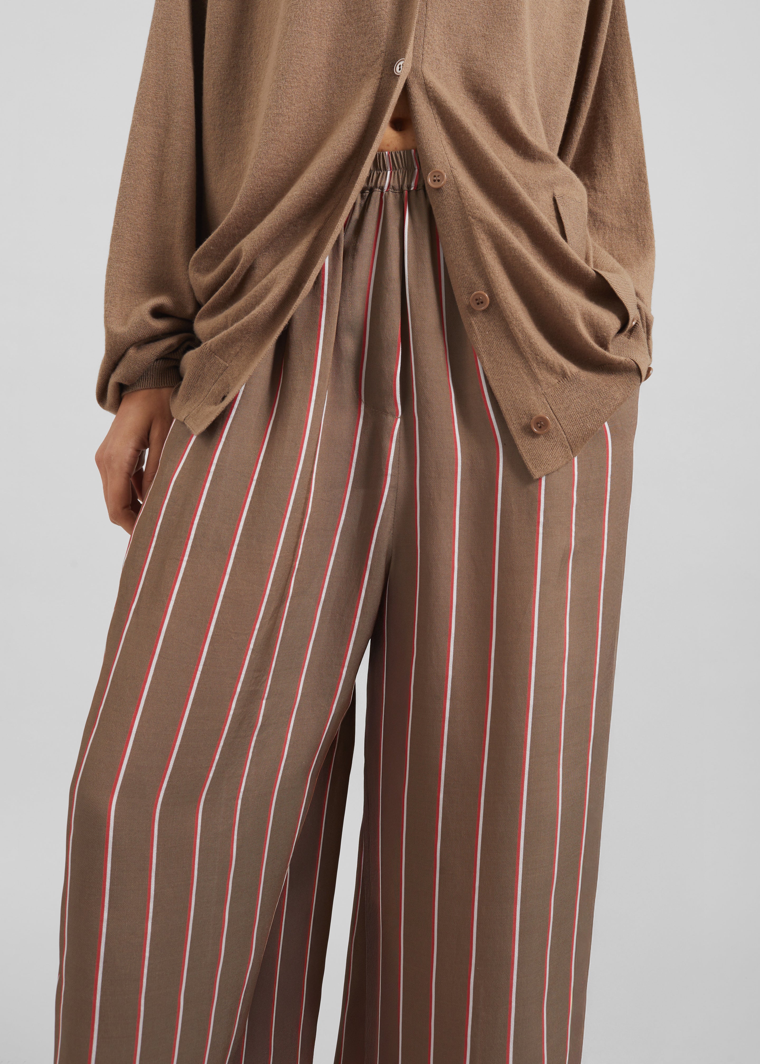 Baxter Fluid Track Pants - Brown Multi Stripe - Image 4