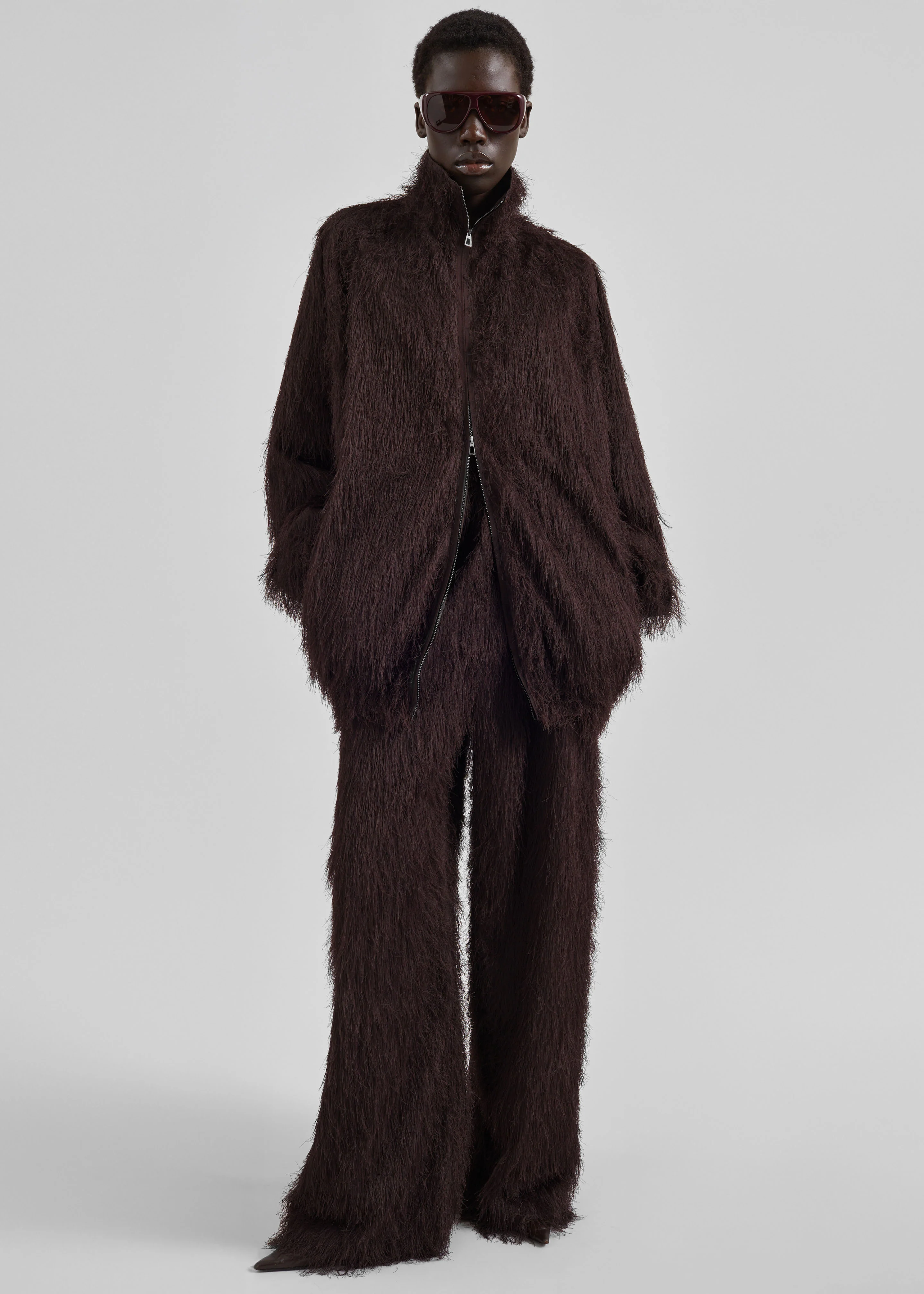 Baxter Fringed Track Jacket - Dark Brown - Image 3