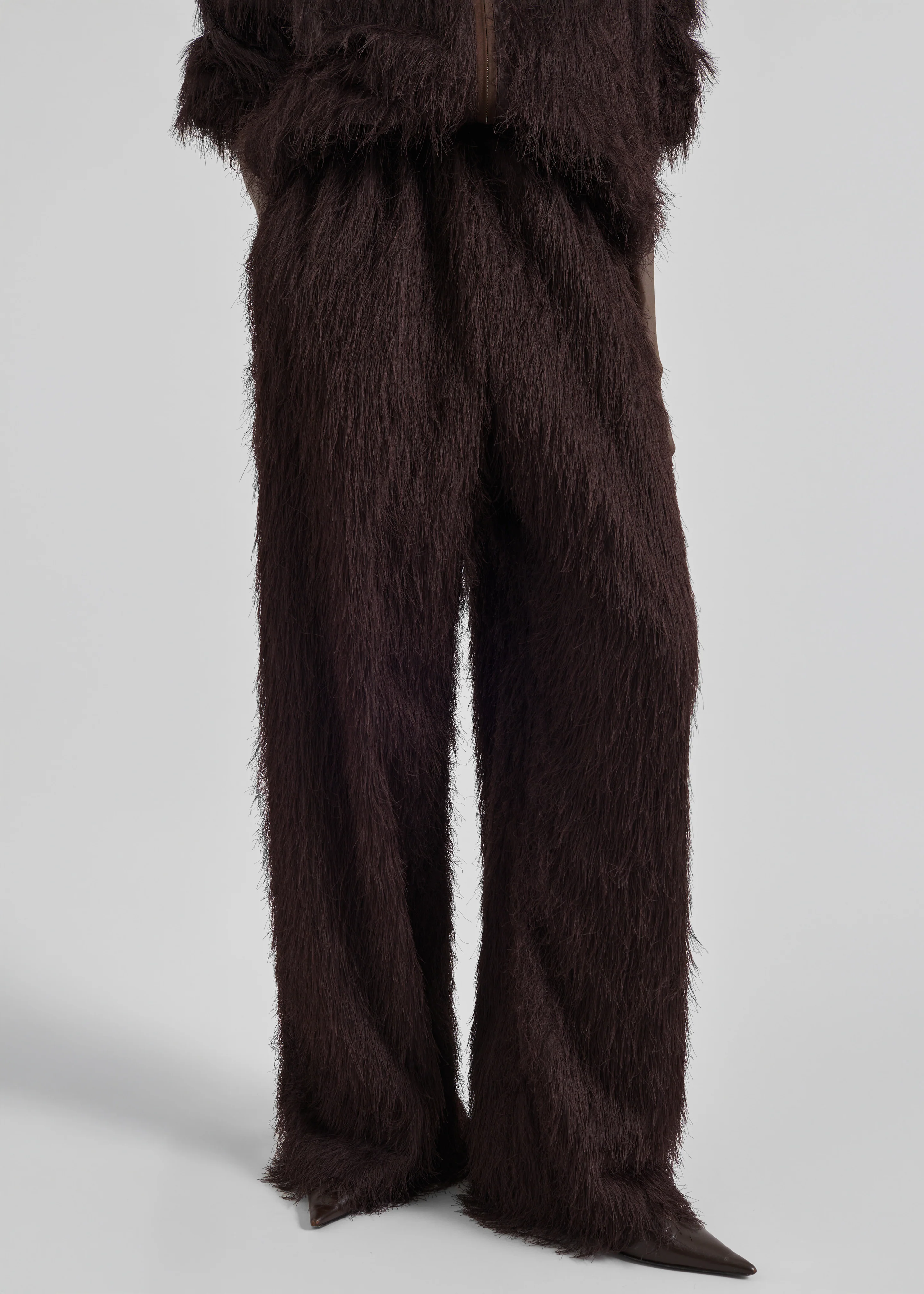 Baxter Fringed Track Pants - Dark Brown - Image 2