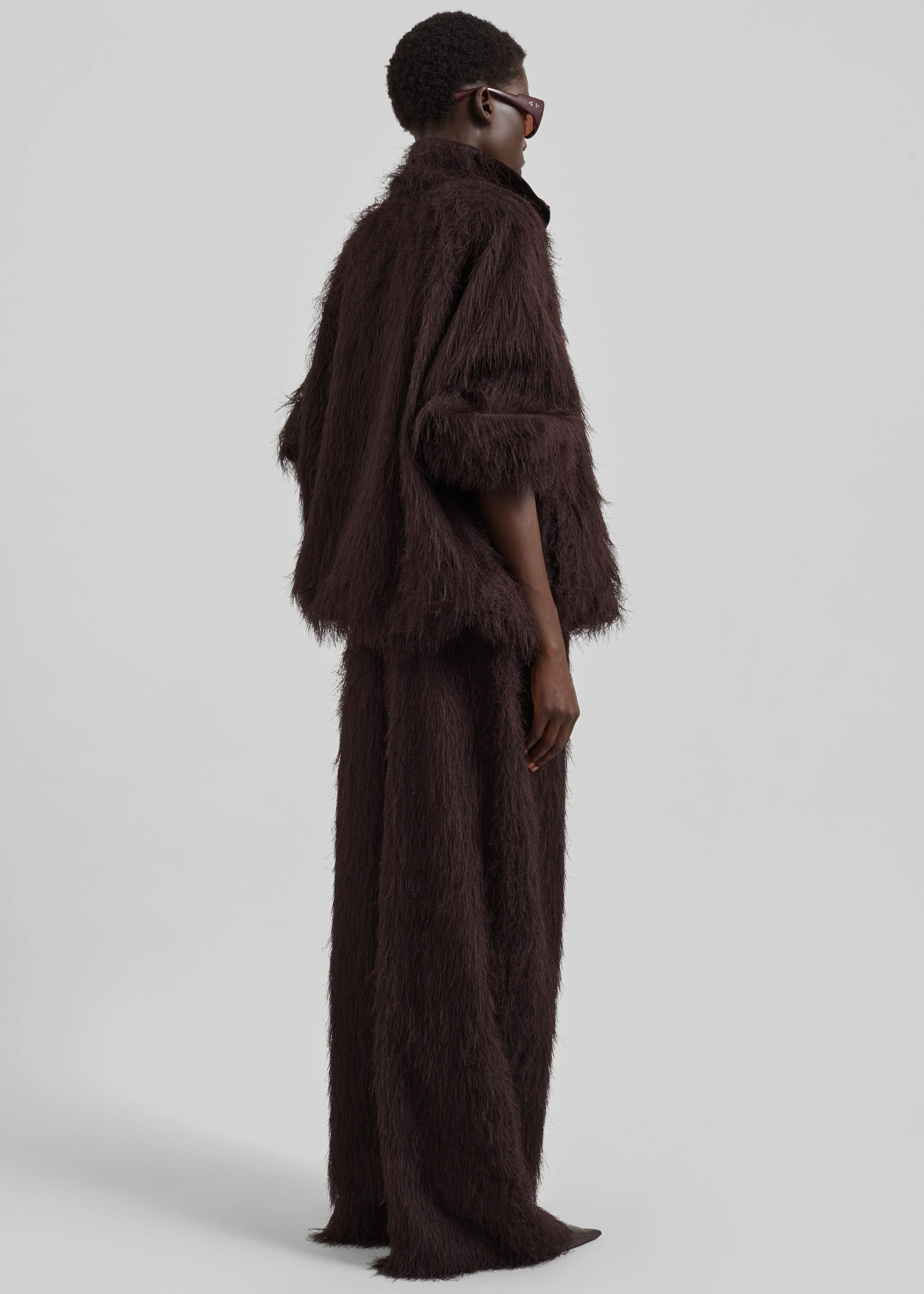 Baxter Fringed Track Pants - Dark Brown - Image 6