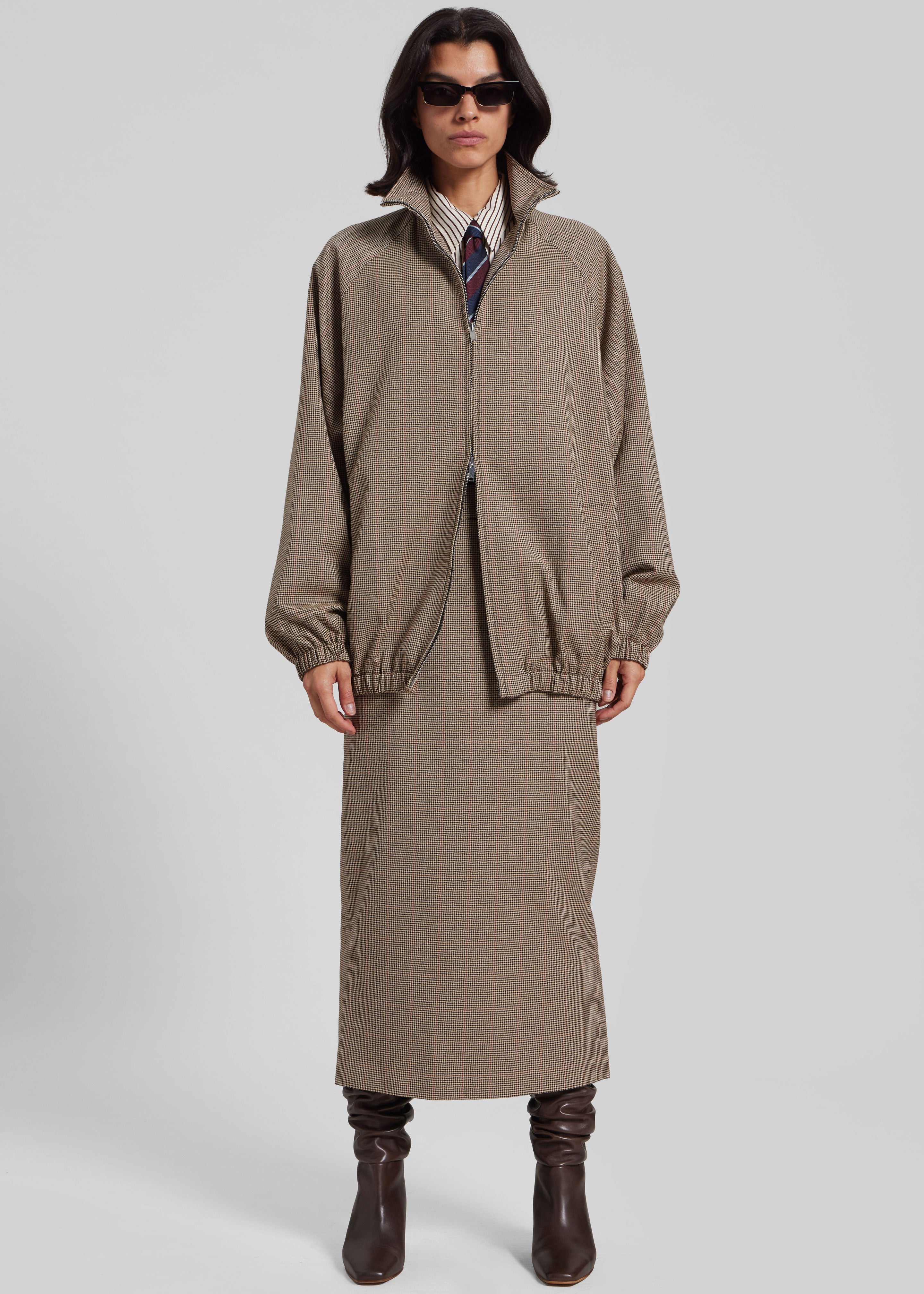 Baxter Houndstooth Track Jacket - Beige - Image 6