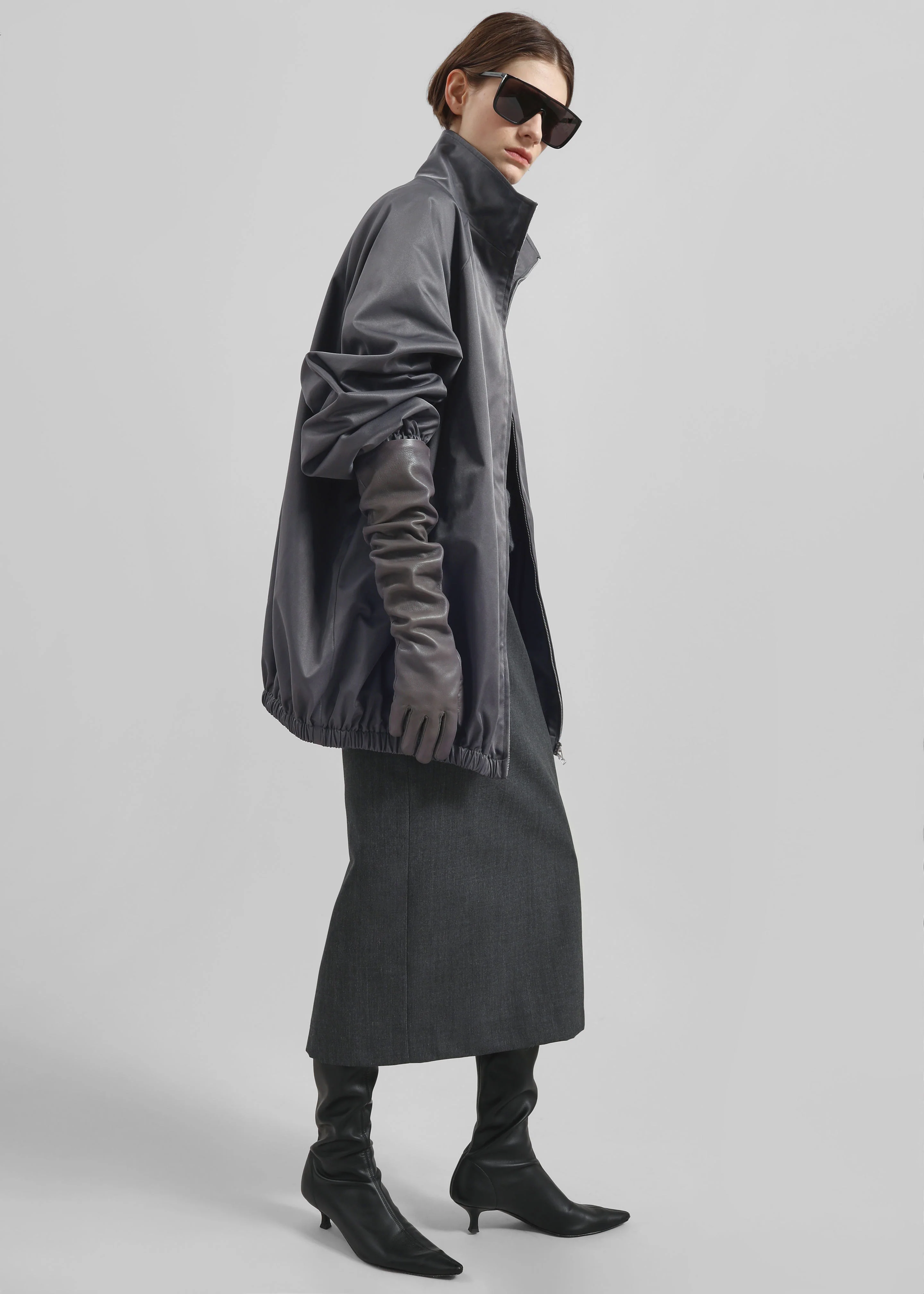 Baxter Lustrous Track Jacket - Grey - Image 4