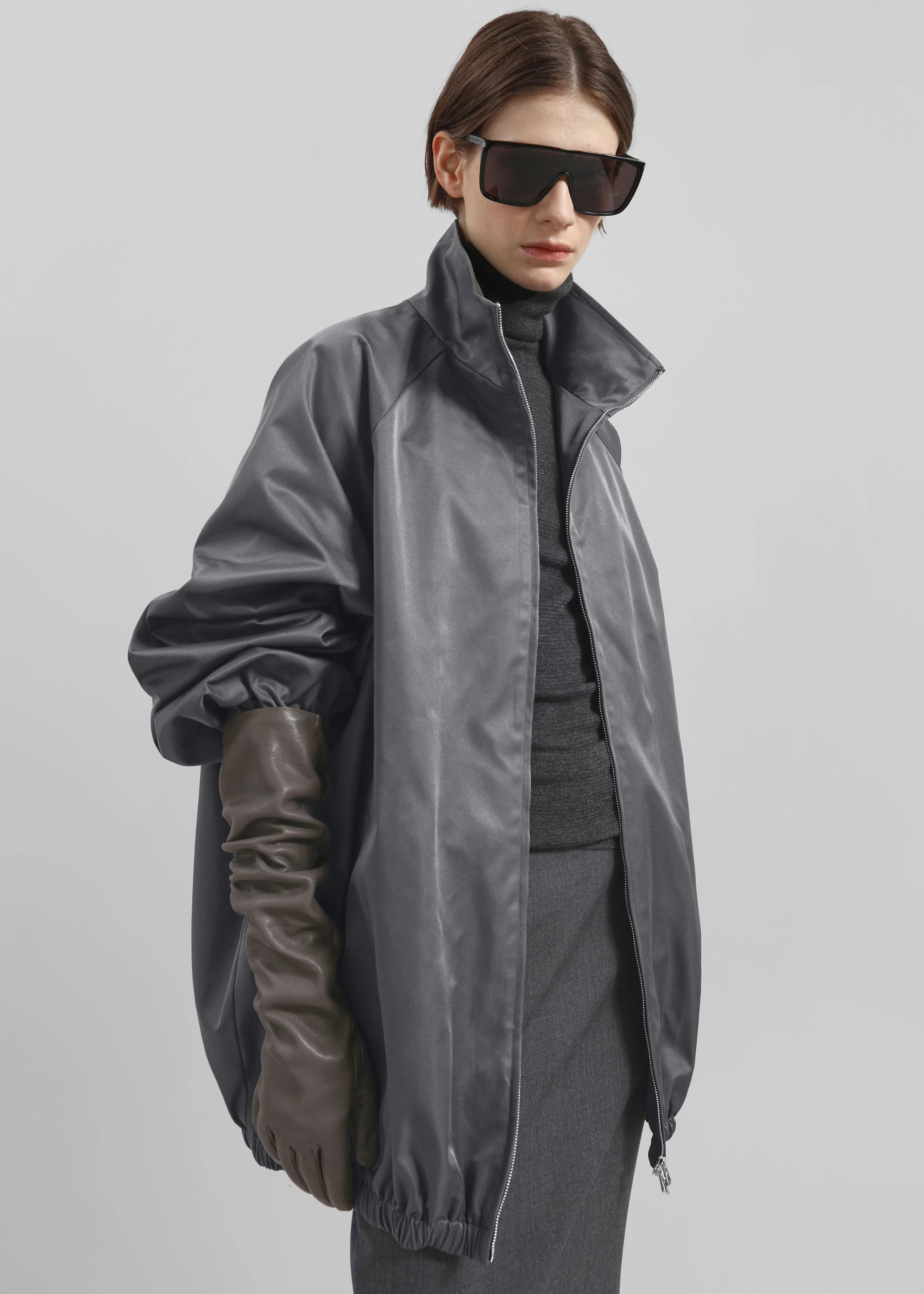 Baxter Lustrous Track Jacket - Grey - Image 5