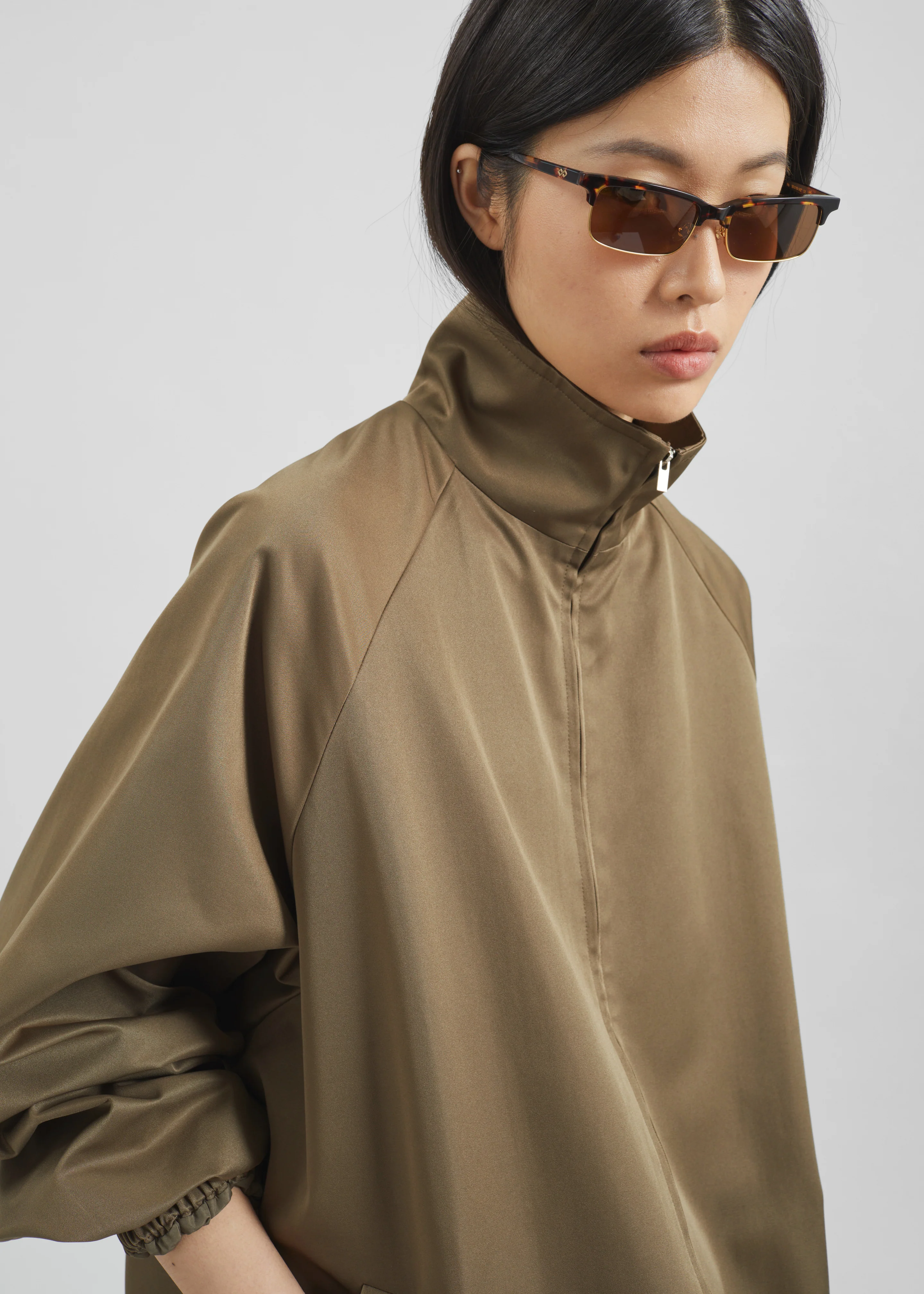 Baxter Lustrous Track Jacket - Moss Green - Image 3