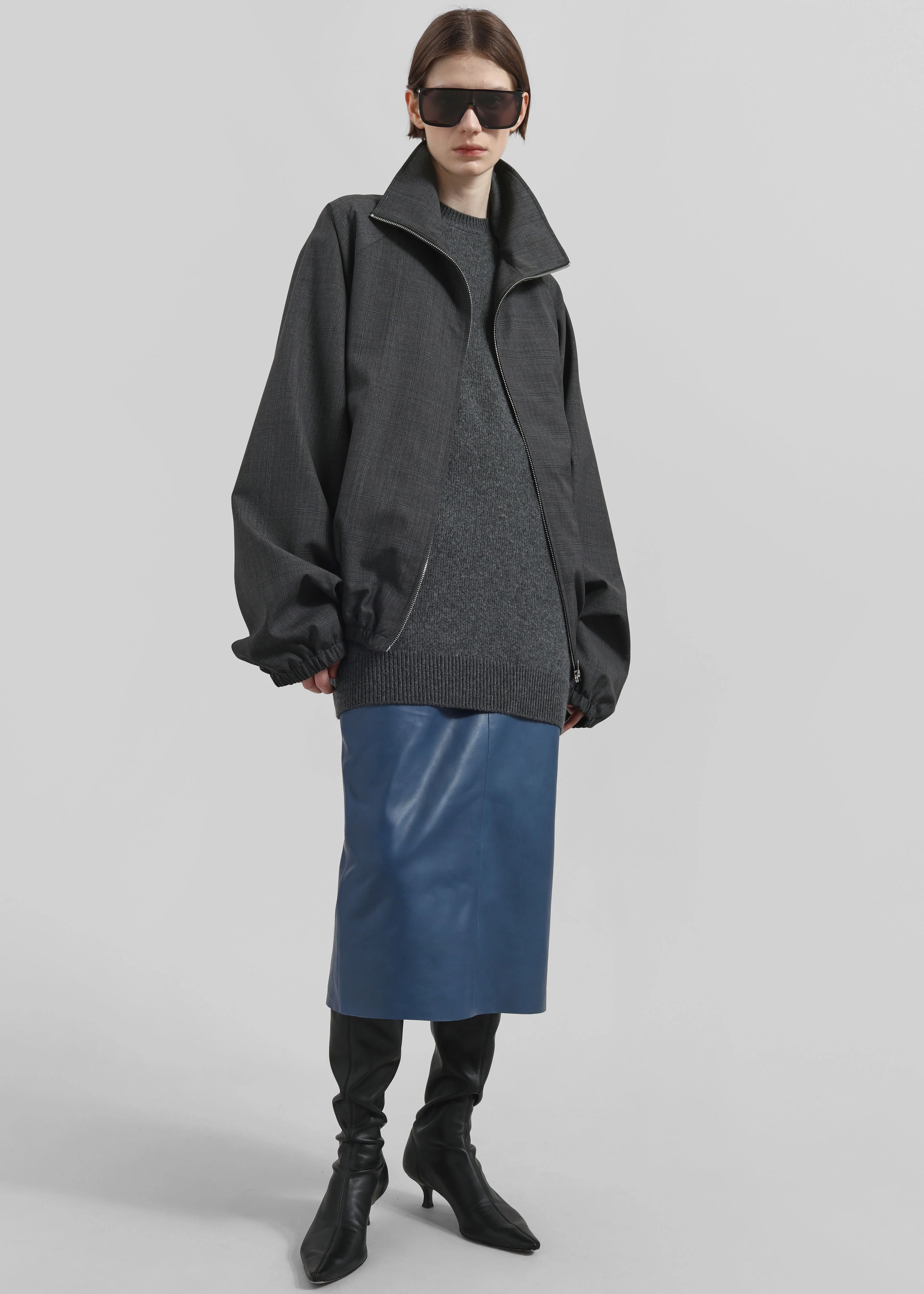 Baxter Plaid Track Jacket - Dark Grey - Image 10