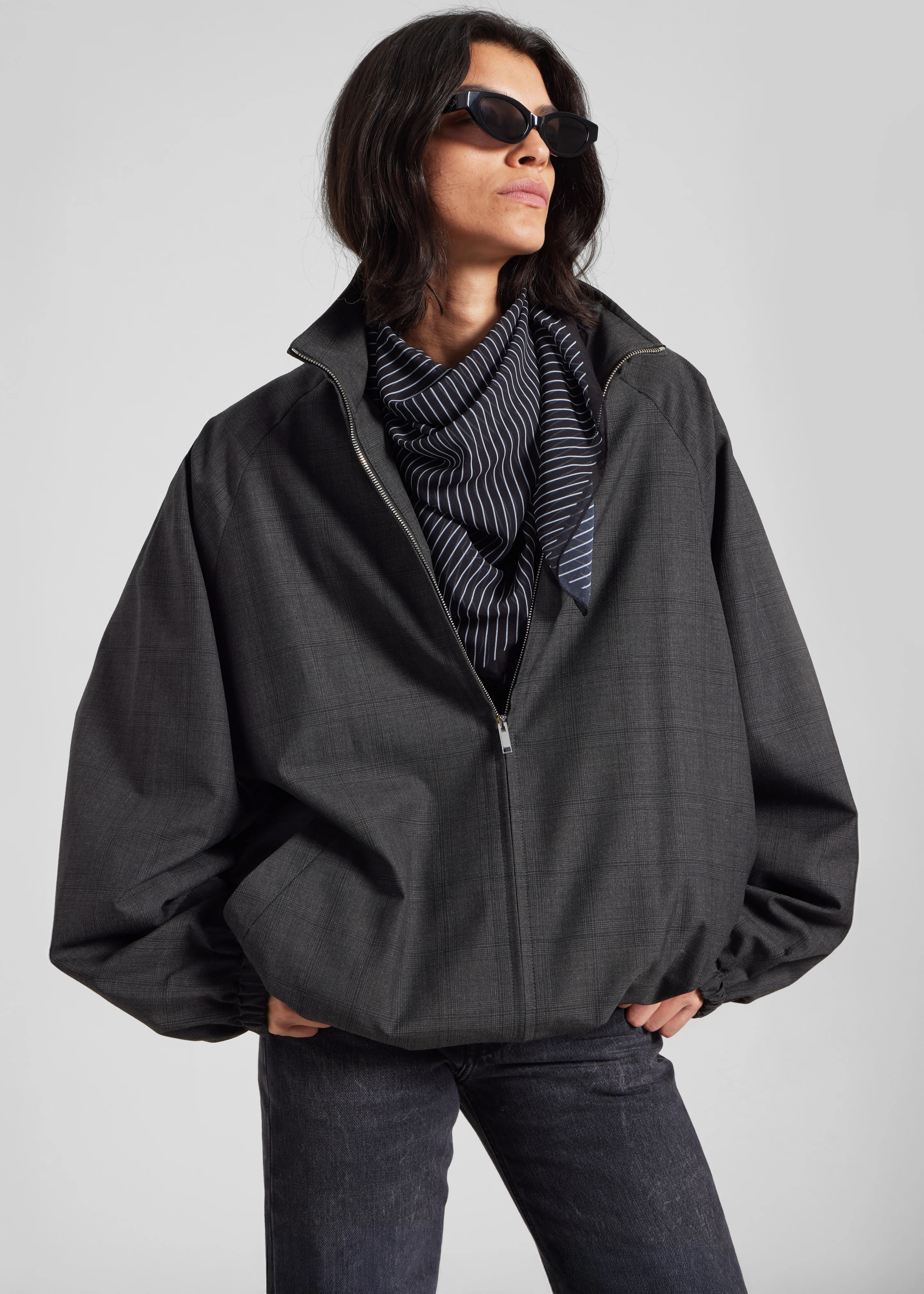 Baxter Plaid Track Jacket - Dark Grey - Image 12
