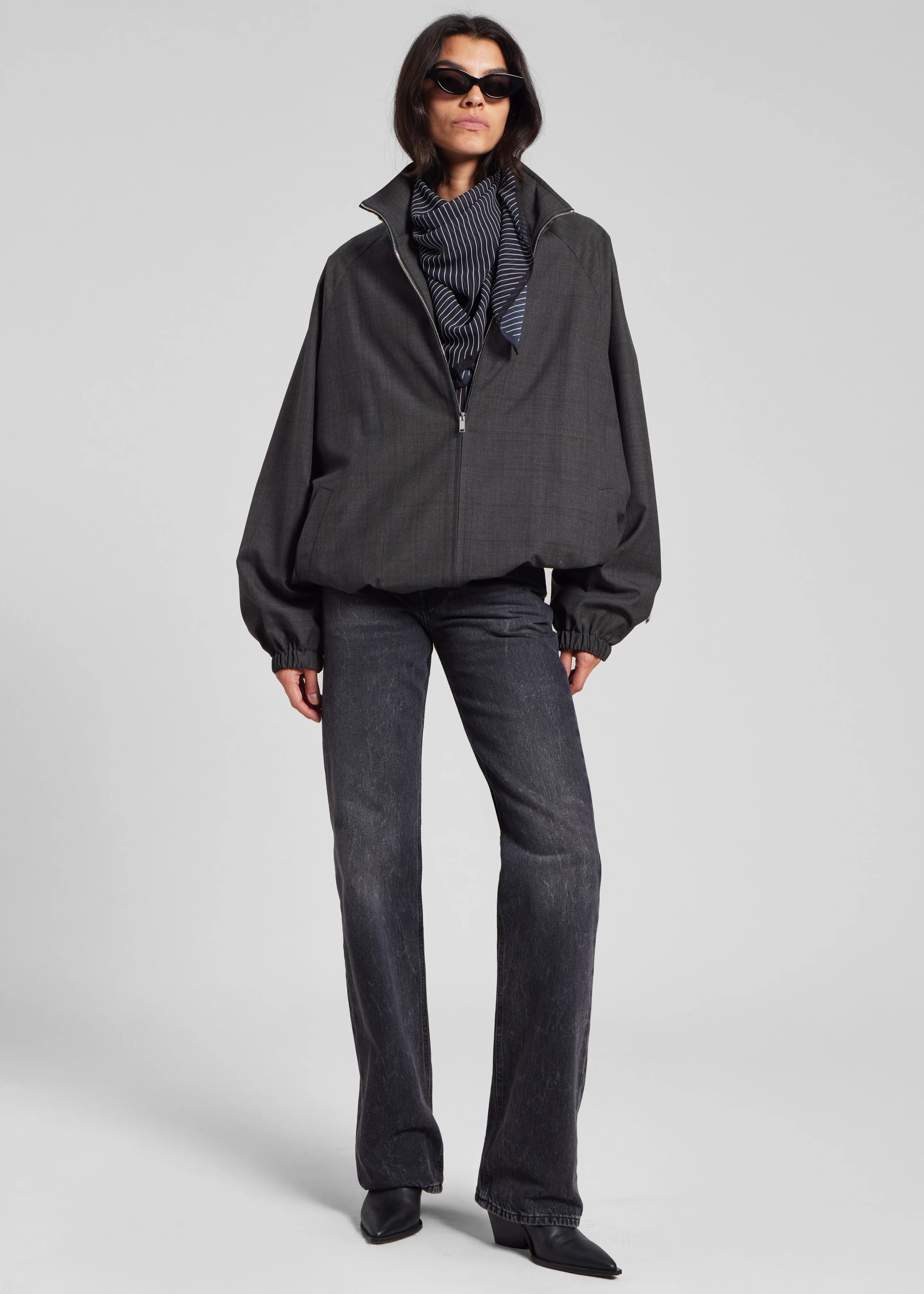 Baxter Plaid Track Jacket - Dark Grey - Image 7