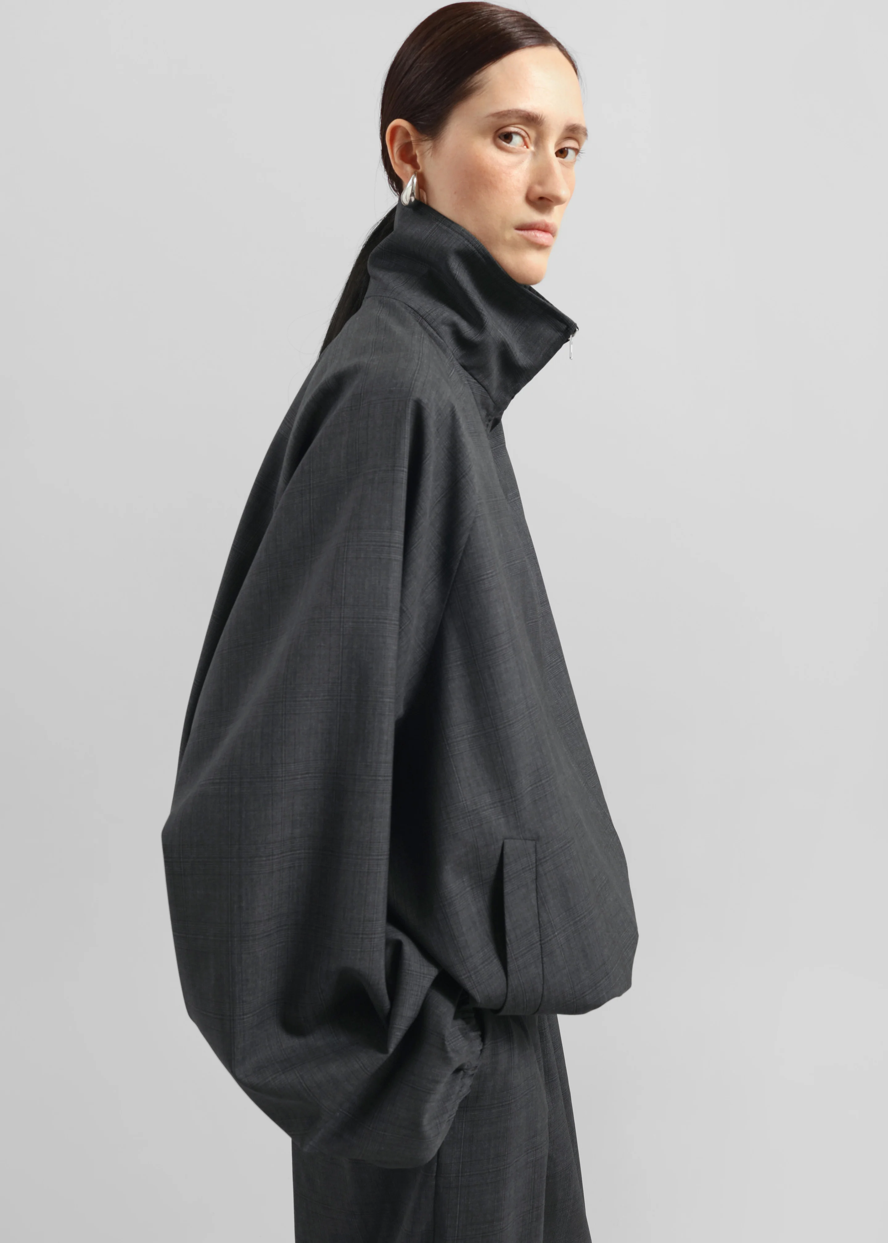 Baxter Plaid Track Jacket - Dark Grey - Image 9