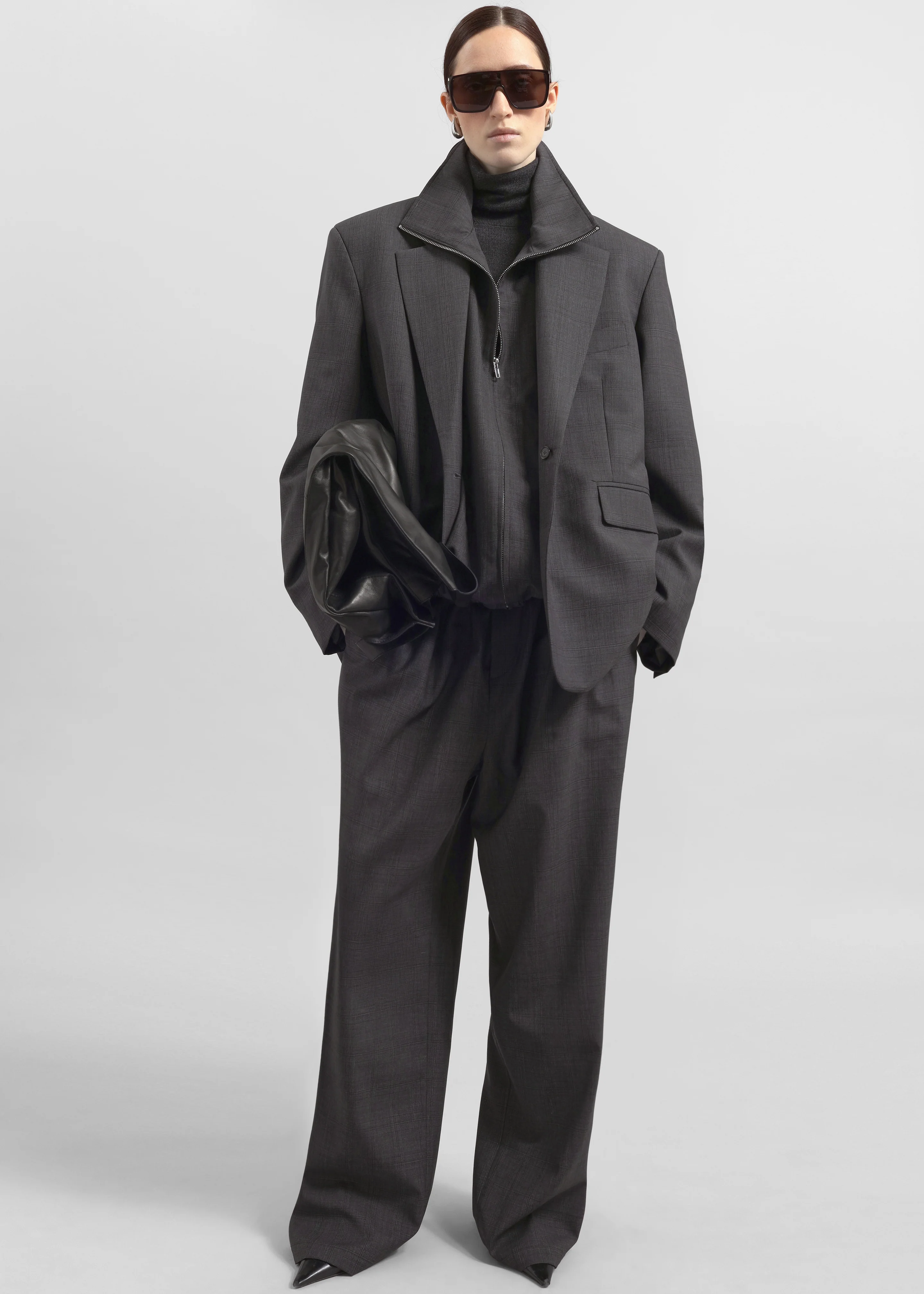 Baxter Plaid Track Pants - Dark Grey - Image 5