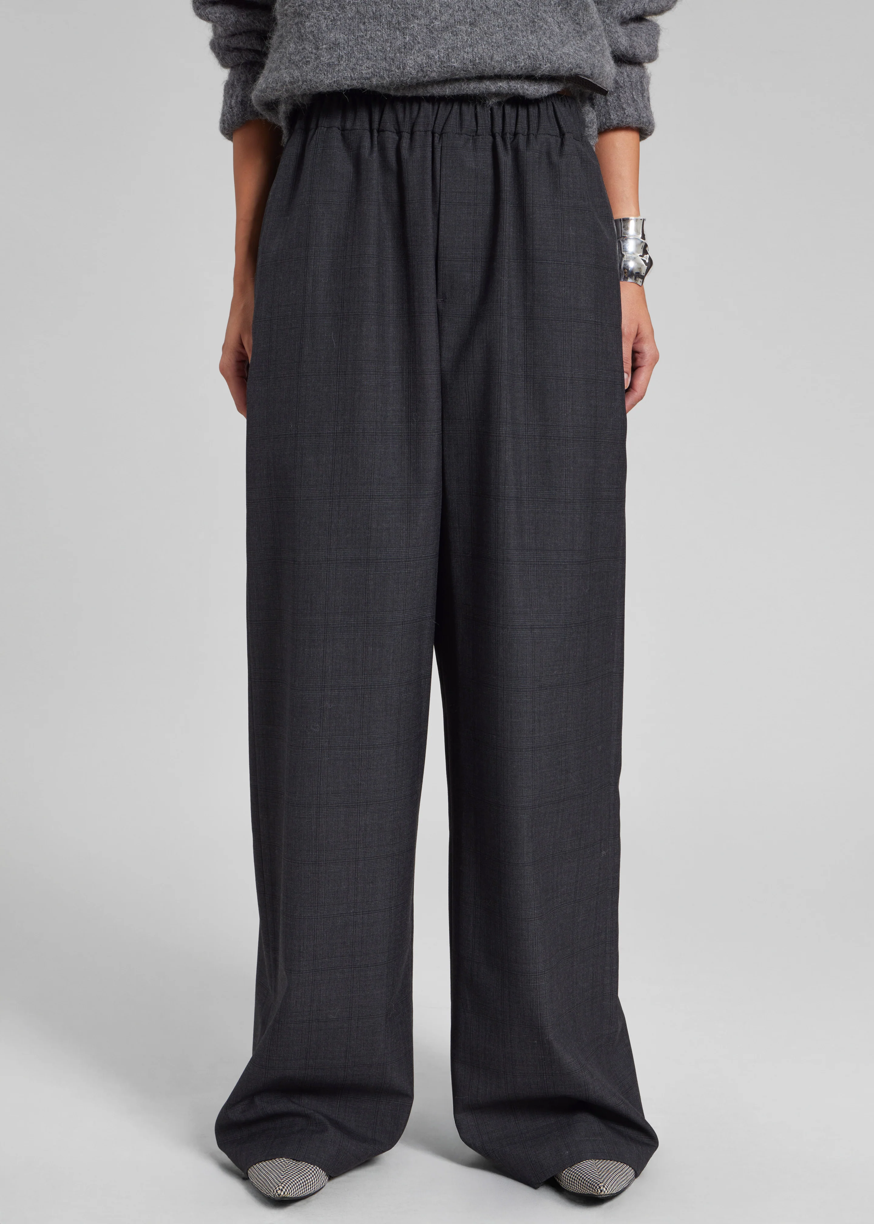 Baxter Plaid Track Pants - Dark Grey - Image 8