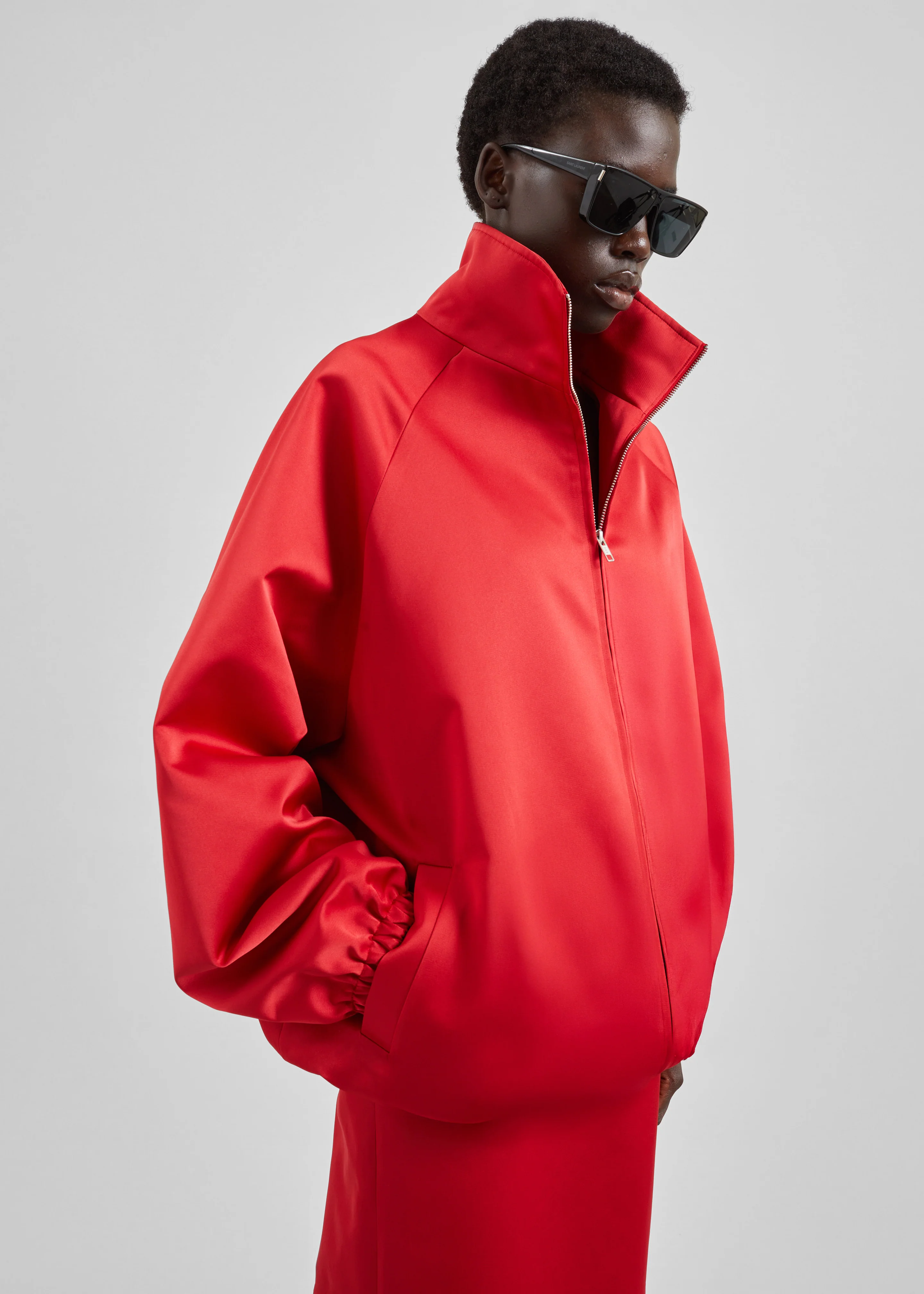 Baxter Satin Track Jacket - Red - Image 2