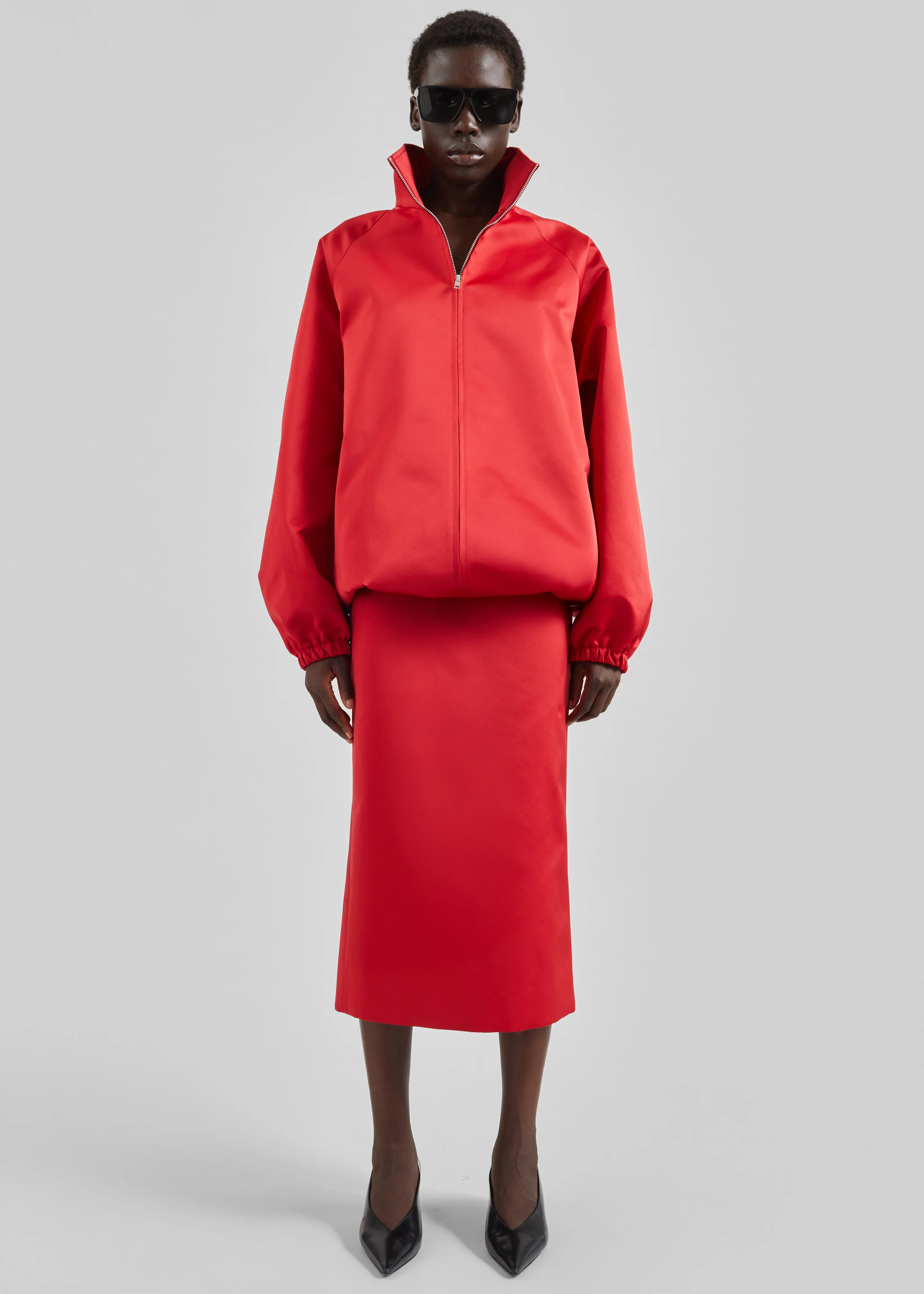 Baxter Satin Track Jacket - Red - Image 5