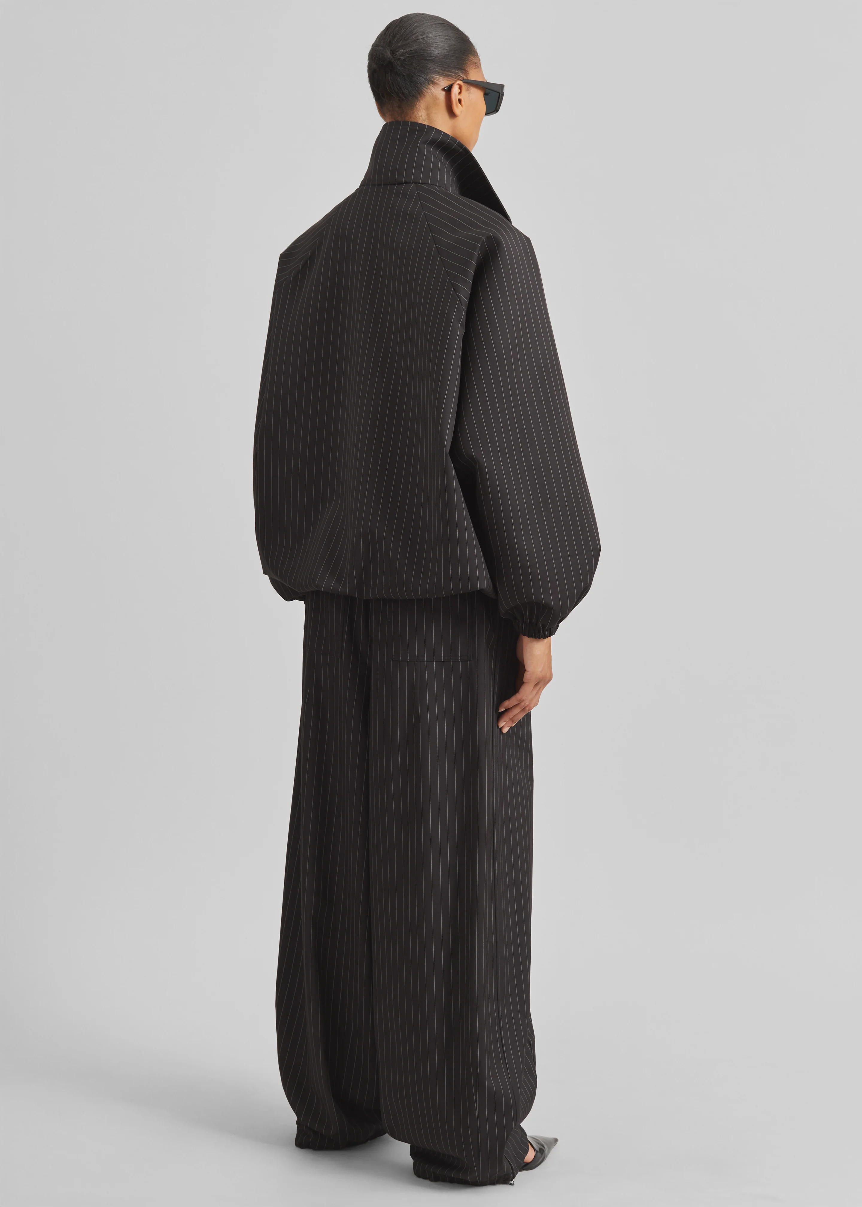Baxter Track Jacket - Black/White Pinstripe - Image 6