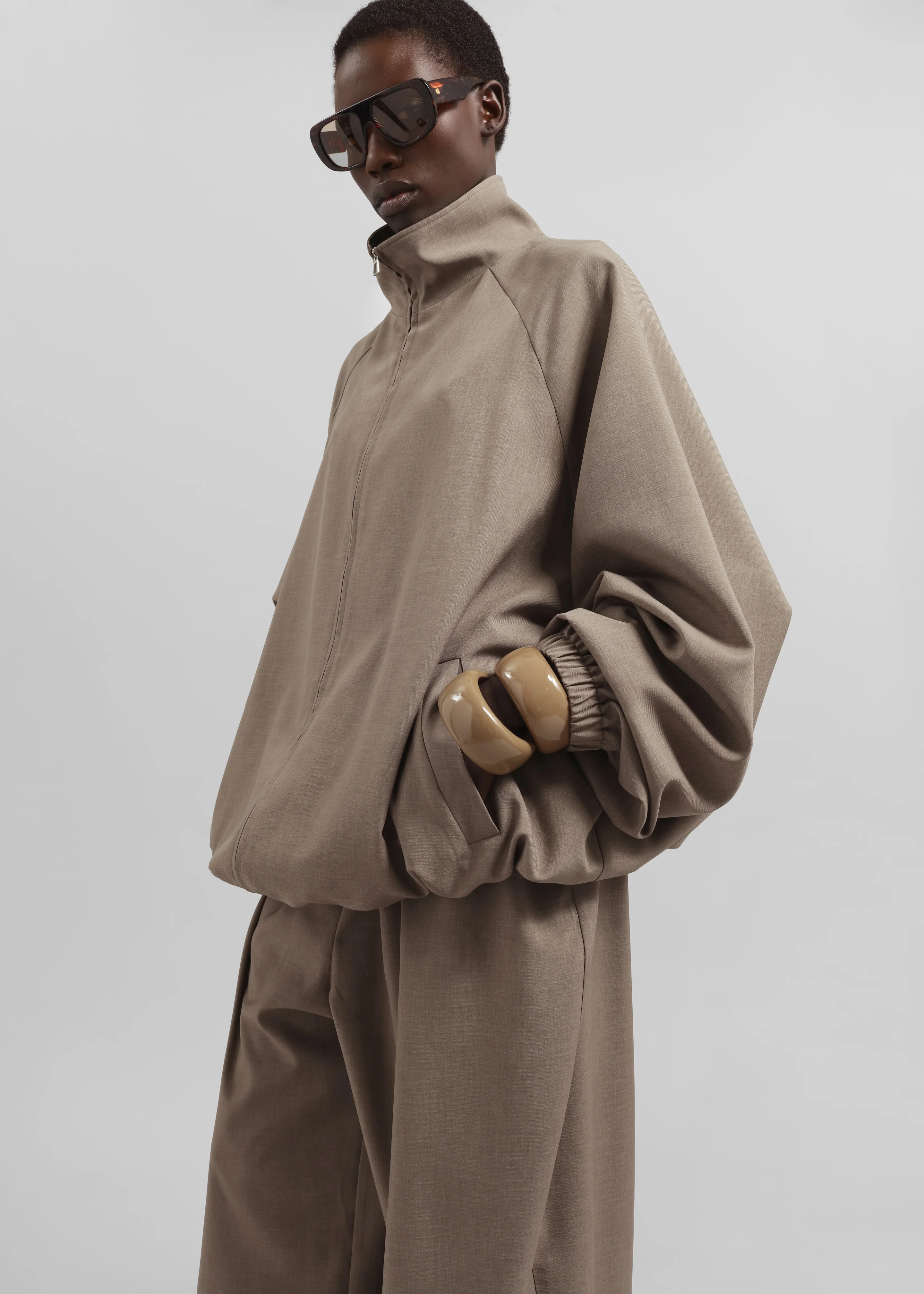 Baxter Track Jacket - Taupe - Image 3