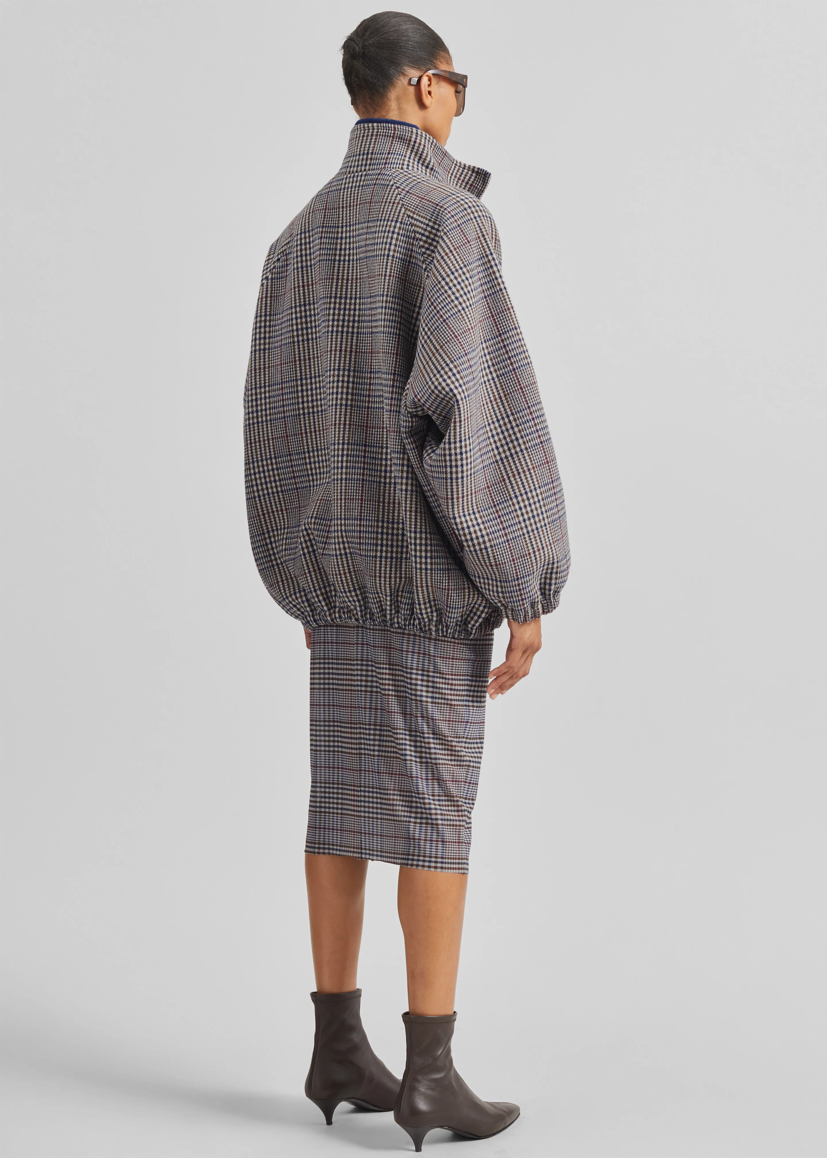 Baxter Wool Track Jacket - Beige Glen Plaid - Image 10