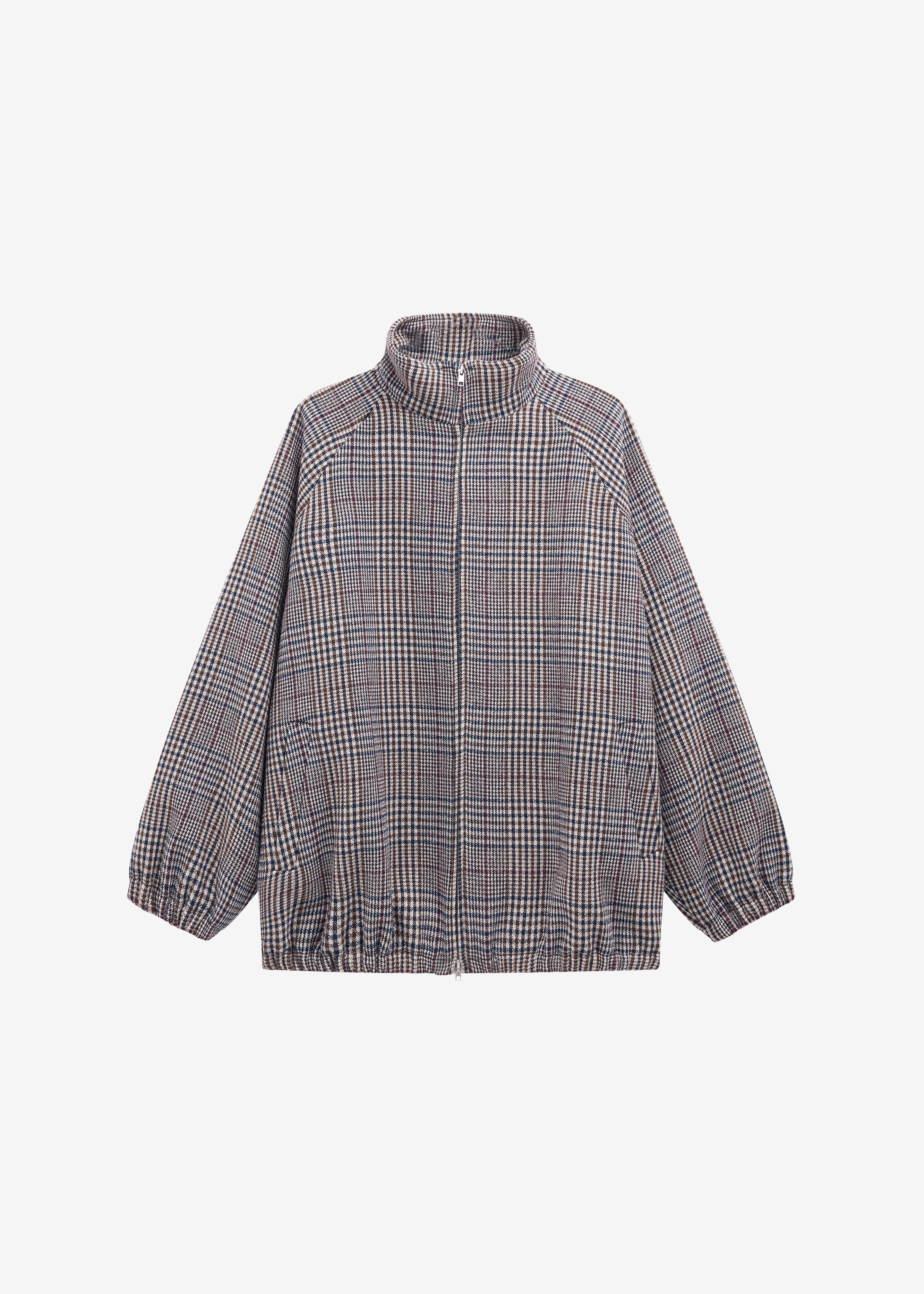 Baxter Wool Track Jacket - Beige Glen Plaid - Image 11