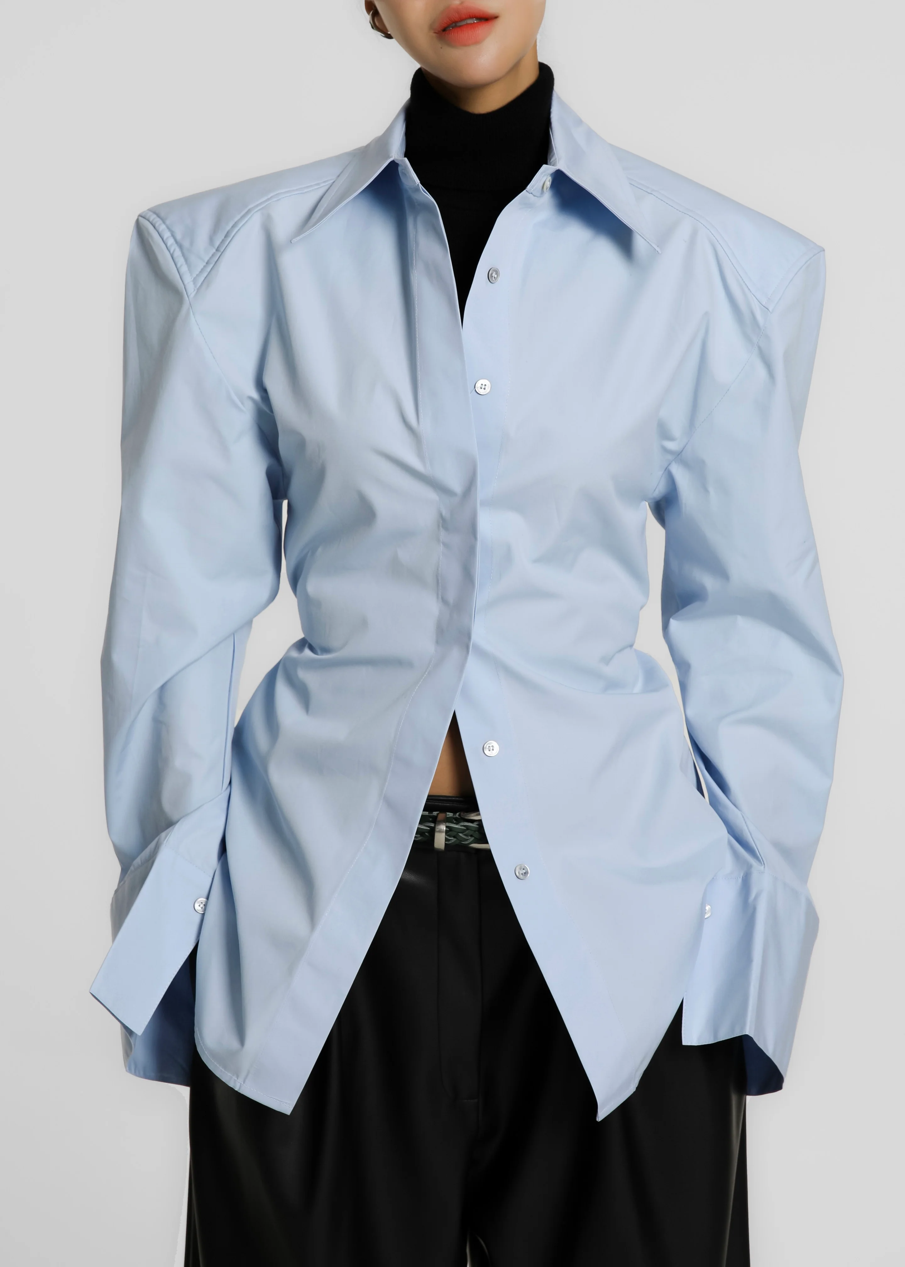 Bec Padded Shirt - Light Blue - Image 16