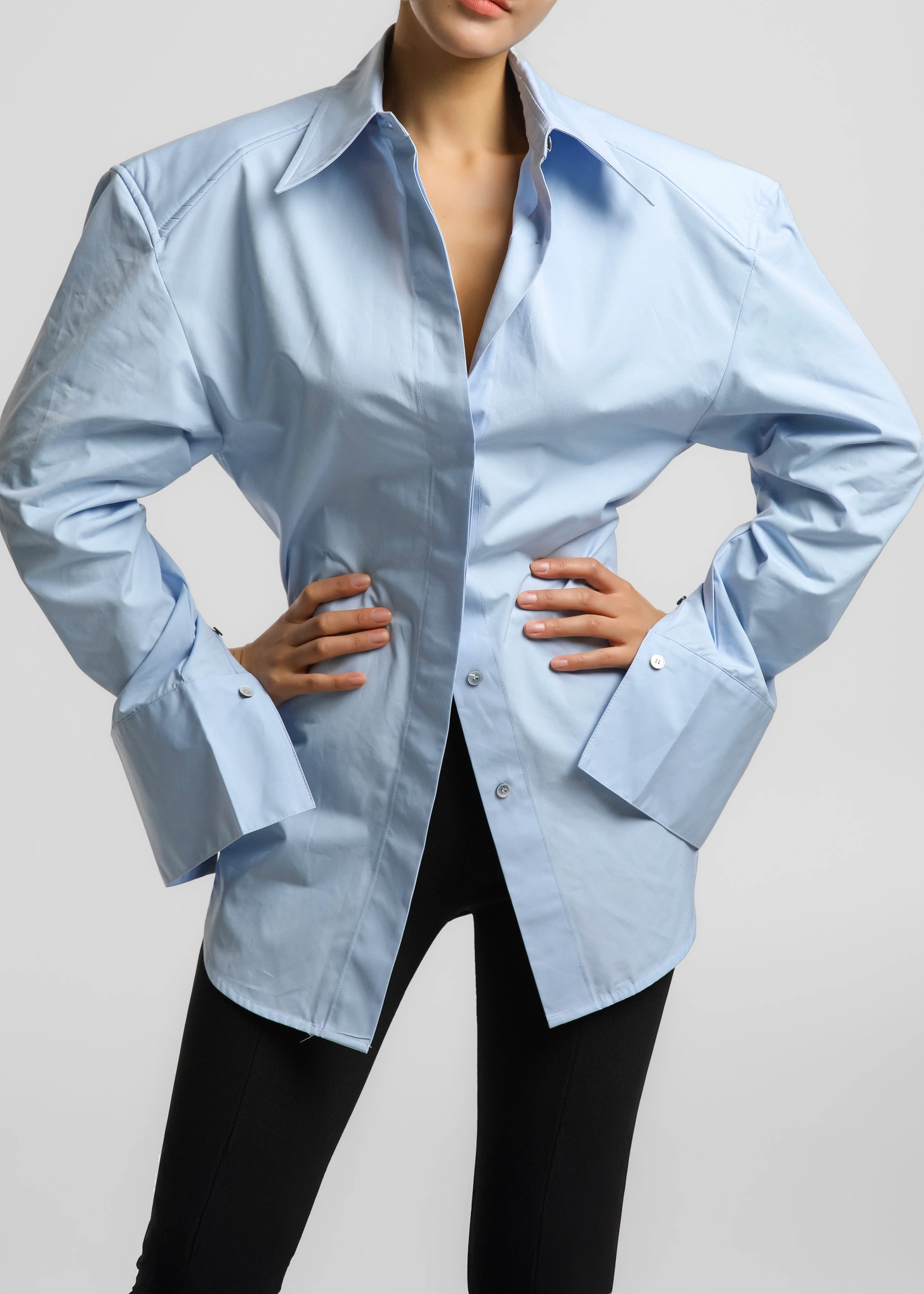 Bec Padded Shirt - Light Blue - Image 18