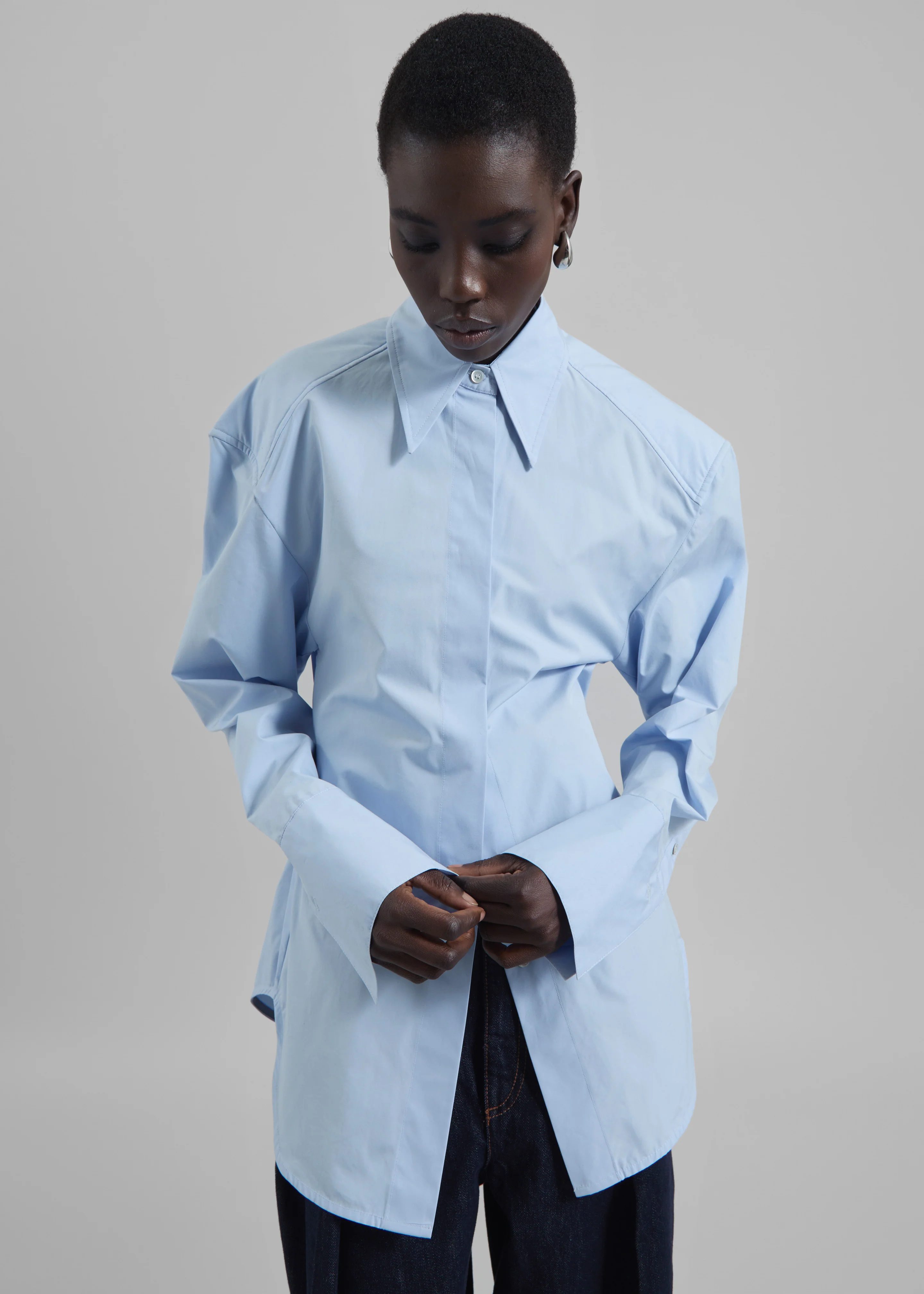 Bec Padded Shirt - Light Blue - Image 8