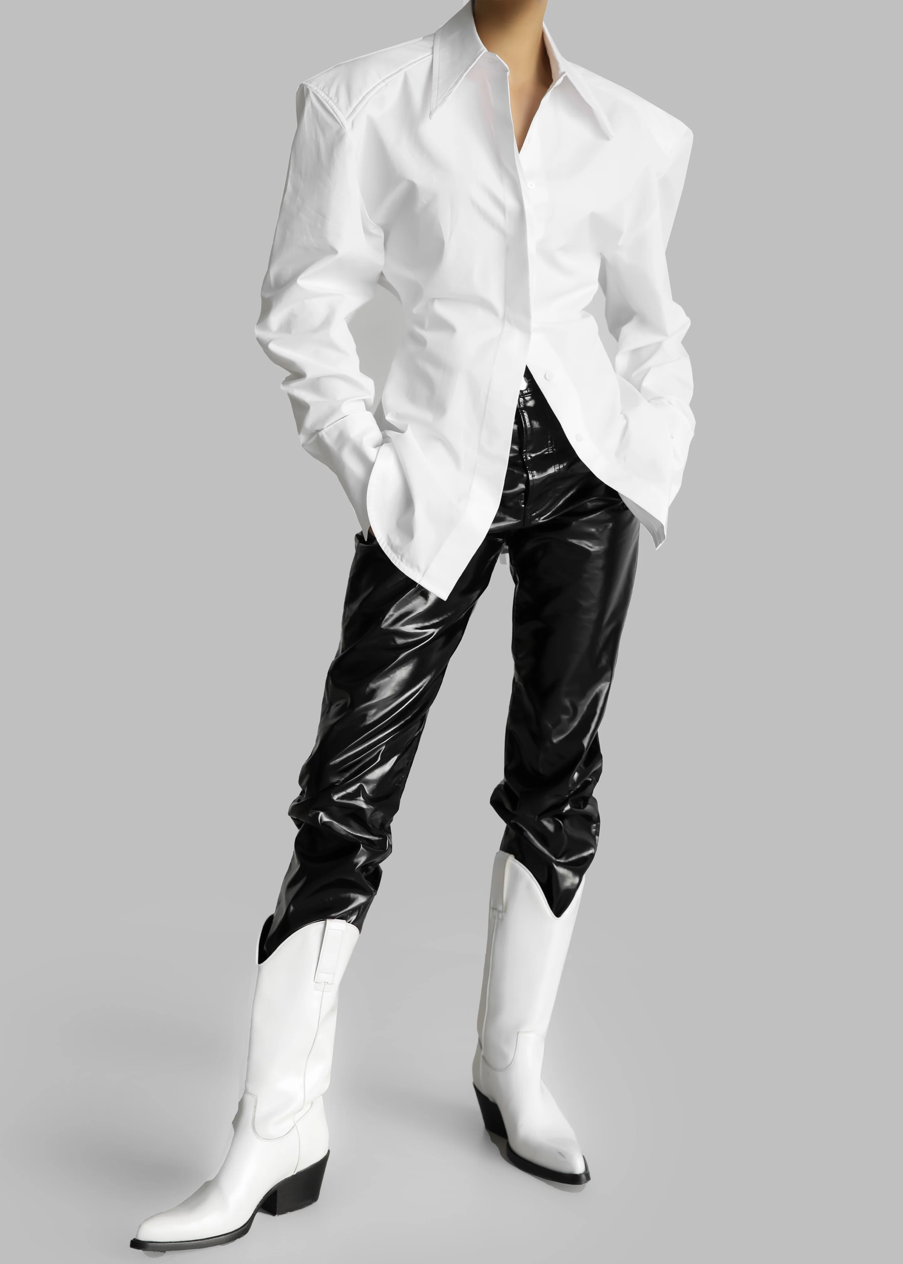 Bec Padded Shirt - White - Image 8