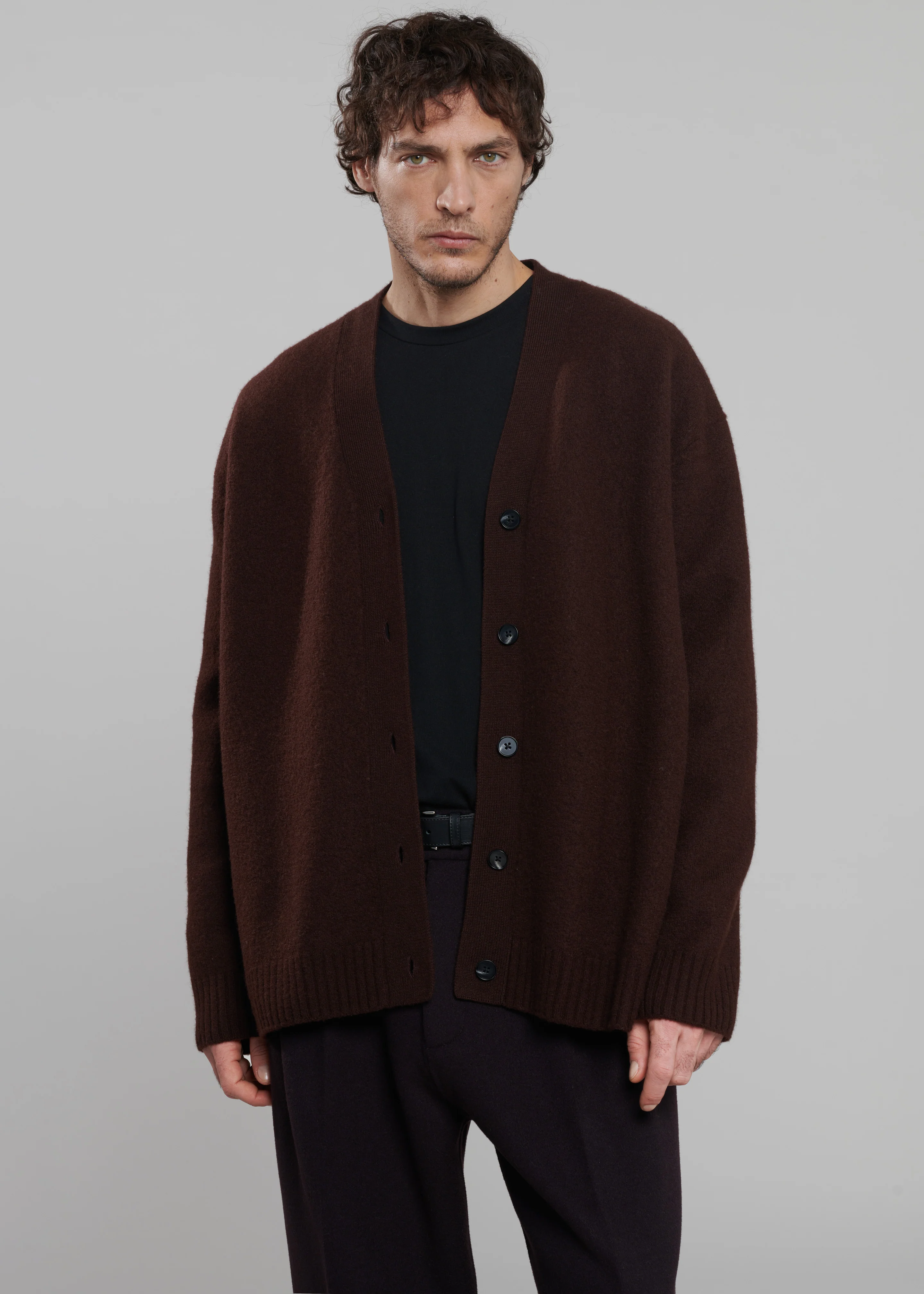 Beck Wool Cardigan - Chocolate Plum - Image 5