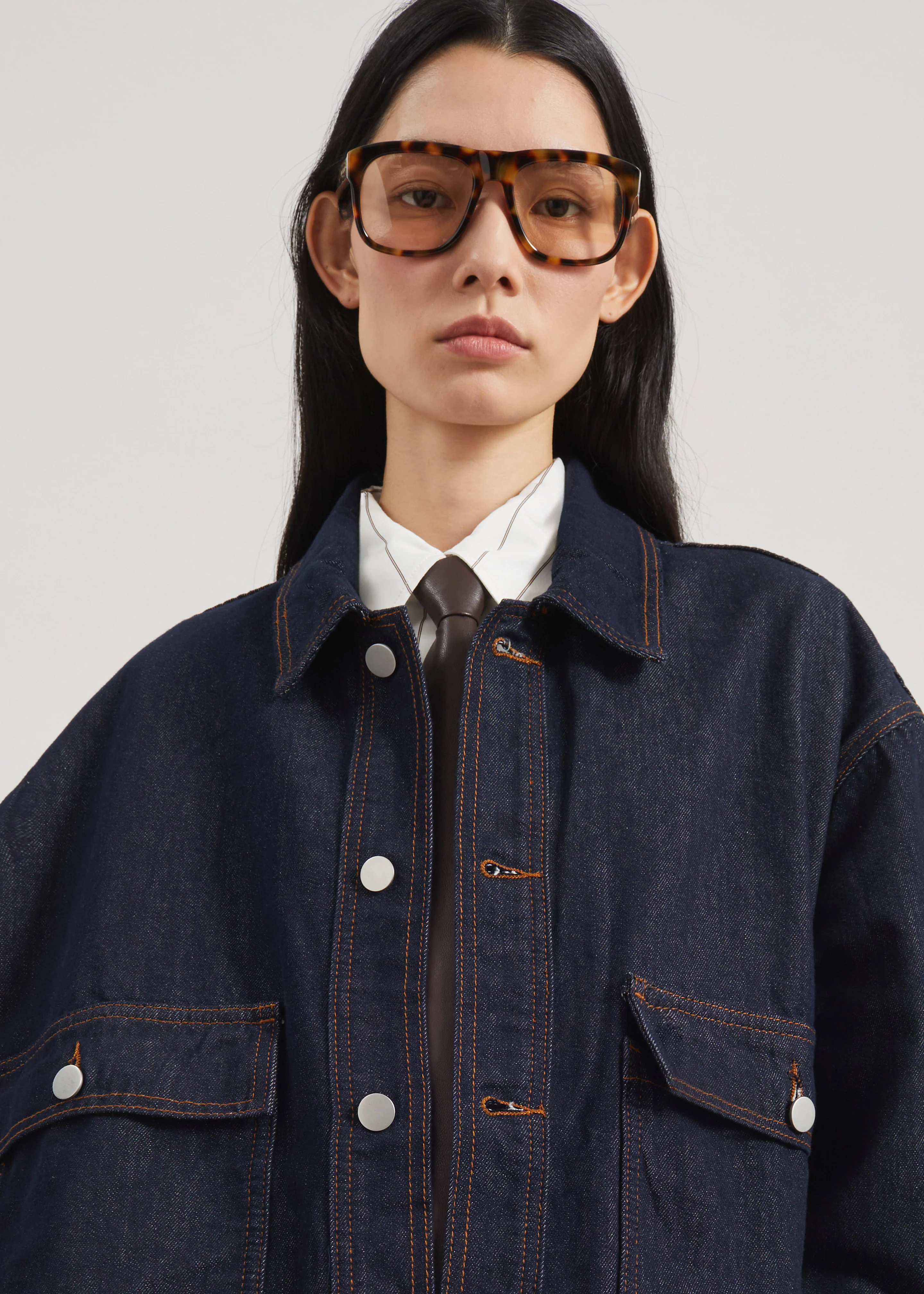 Belden Boxy Denim Jacket - Dark Wash - Image 3