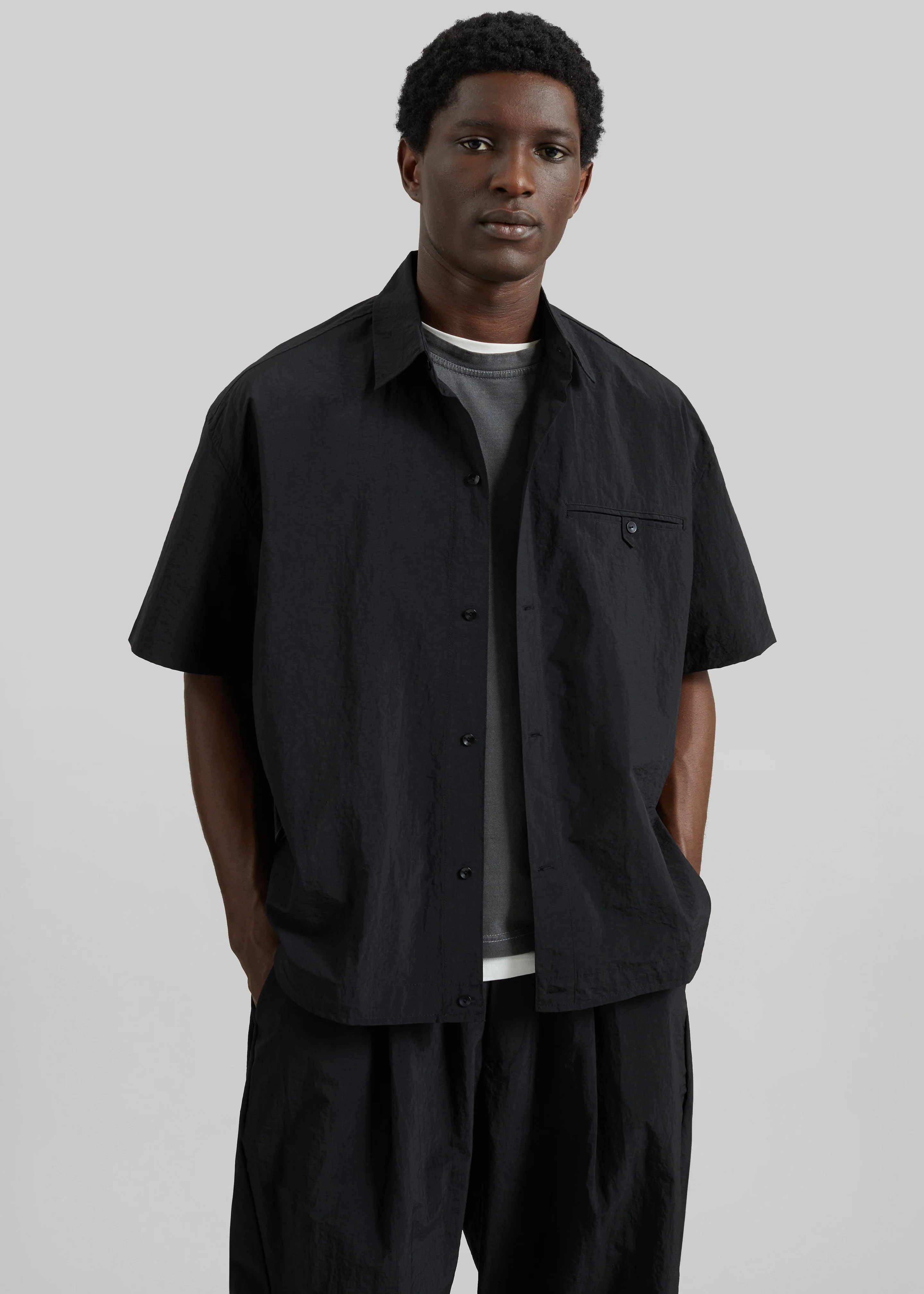 Belem Drawstring Shirt - Black - Image 2