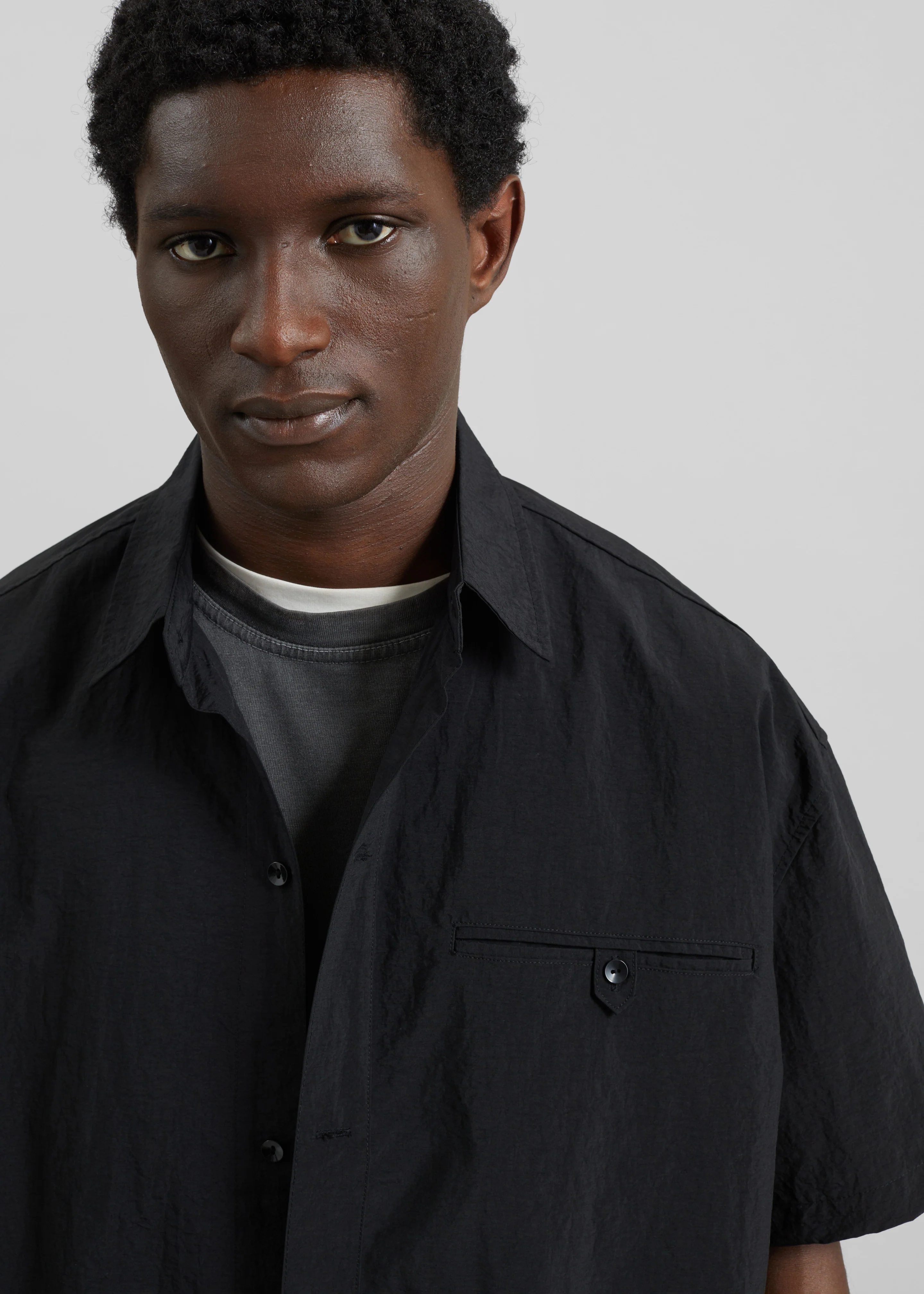 Belem Drawstring Shirt - Black - Image 3