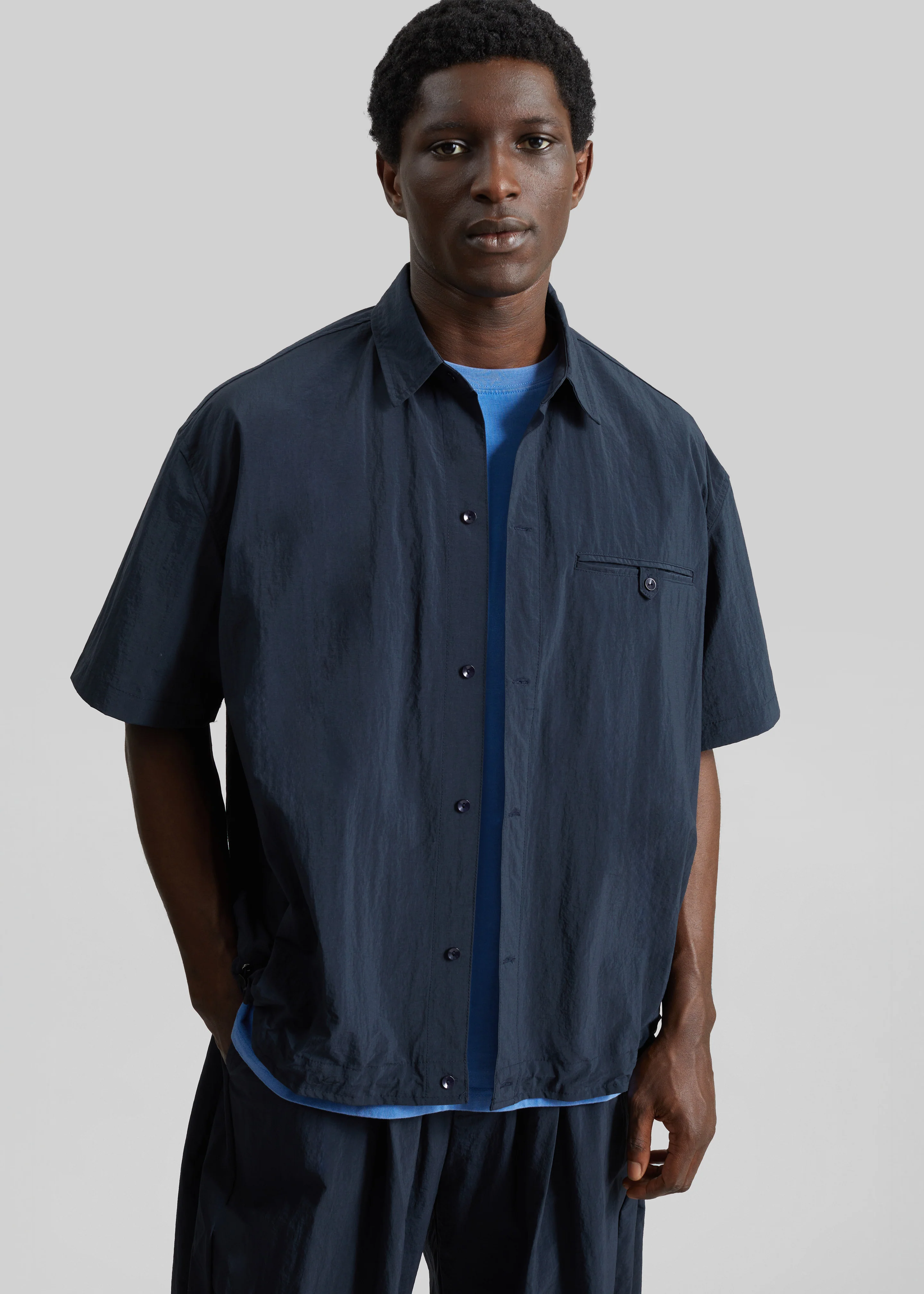 Belem Drawstring Shirt - Navy - Image 4