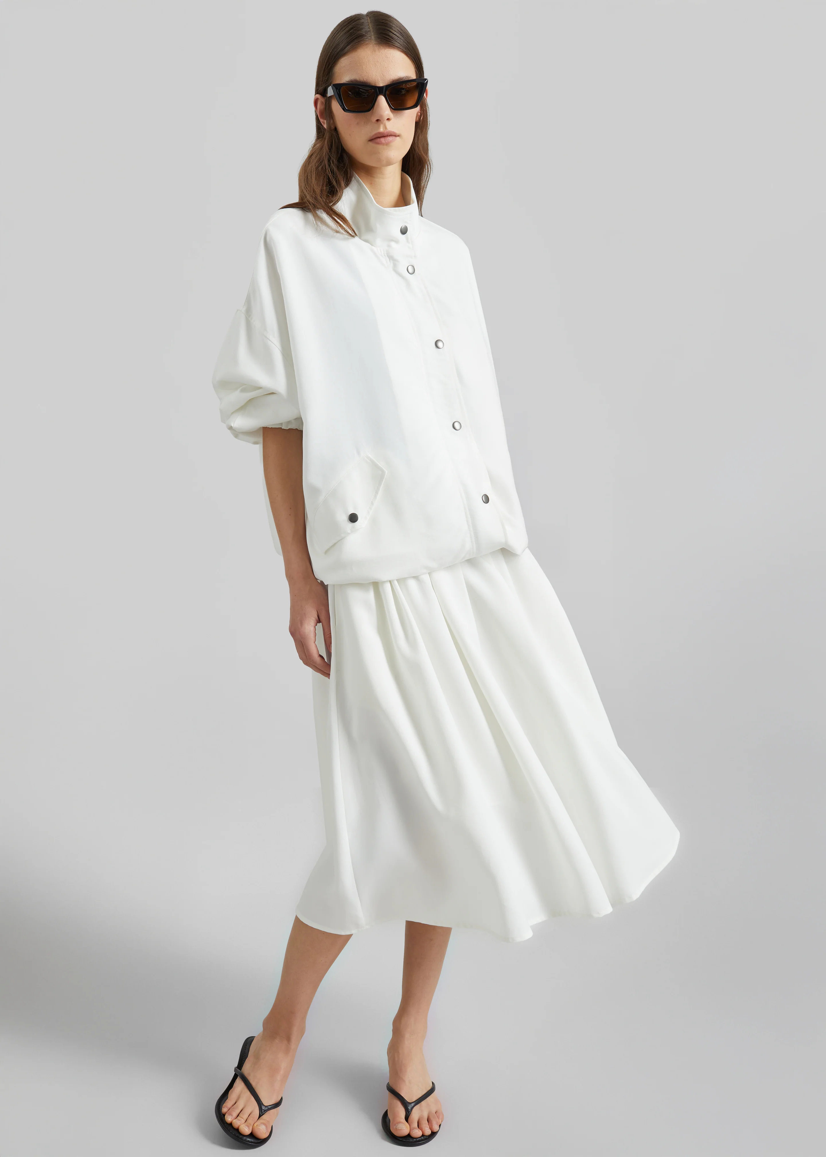 Bellona Flared Midi Skirt - White - Image 6