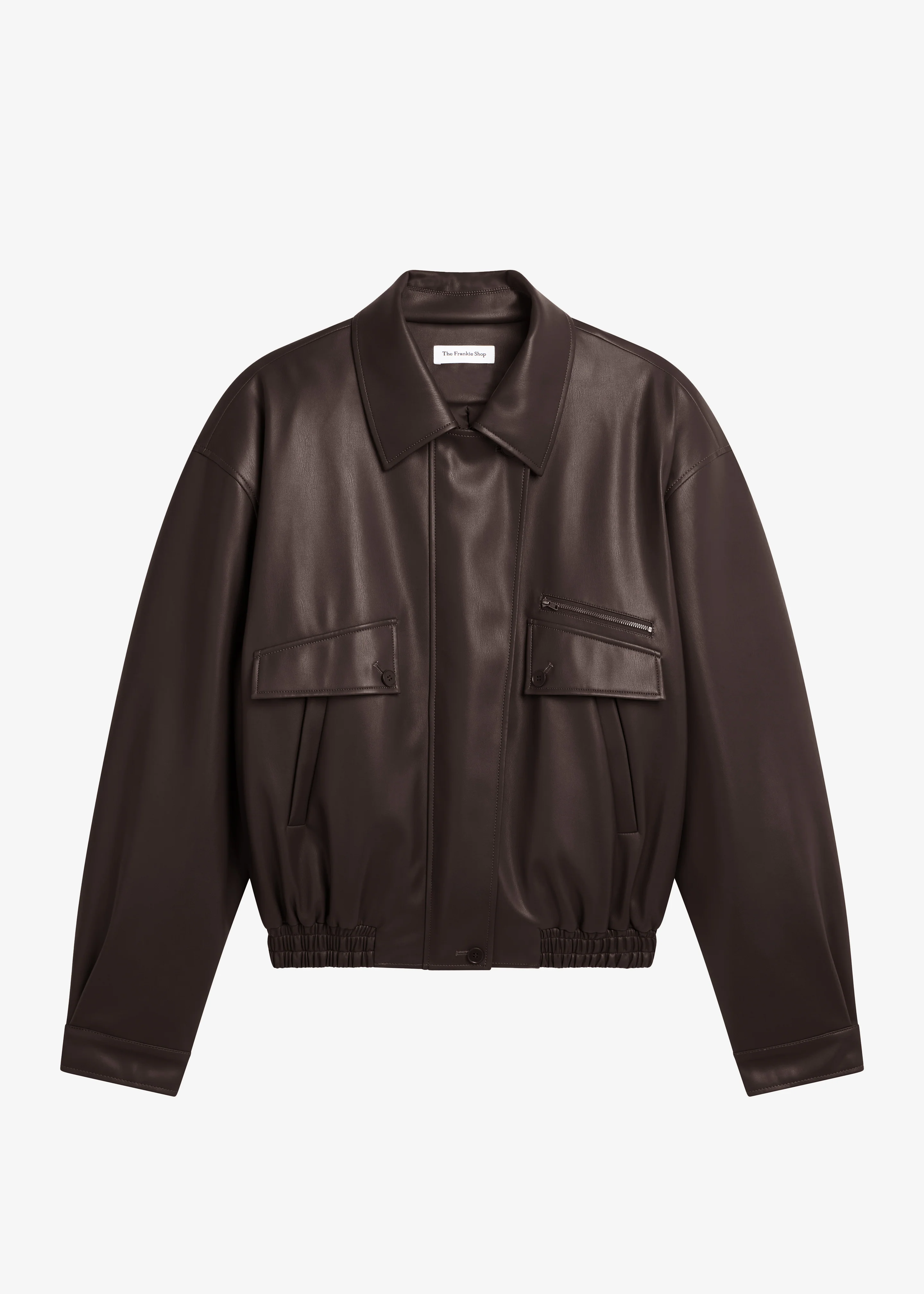 Belmont Faux Leather Jacket - Brown - Image 12